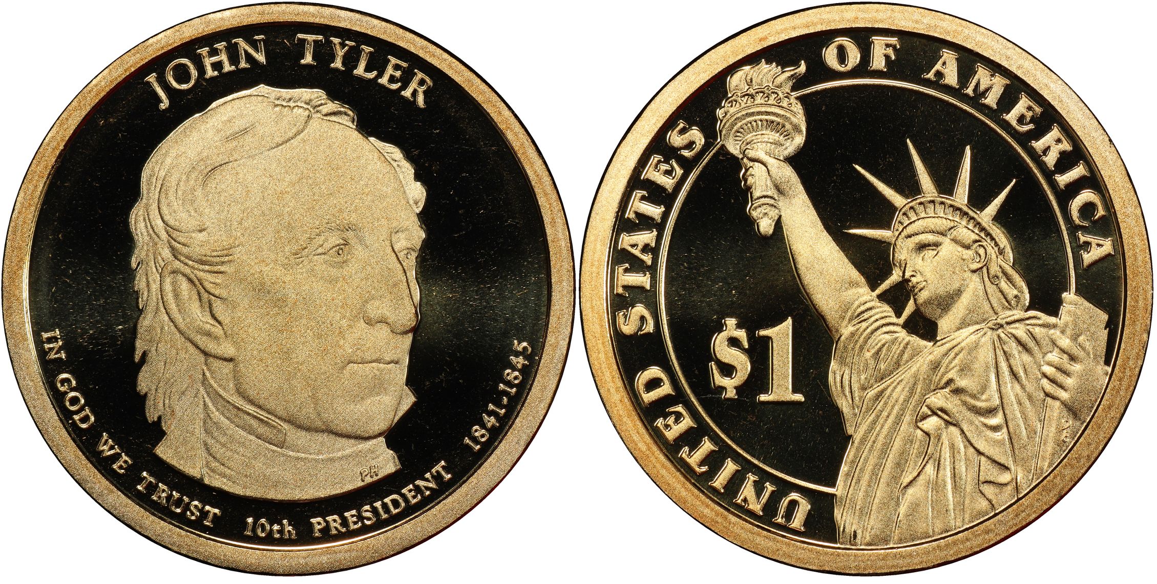 2009 S 1 John Tyler DCAM Proof Presidential Dollars PCGS