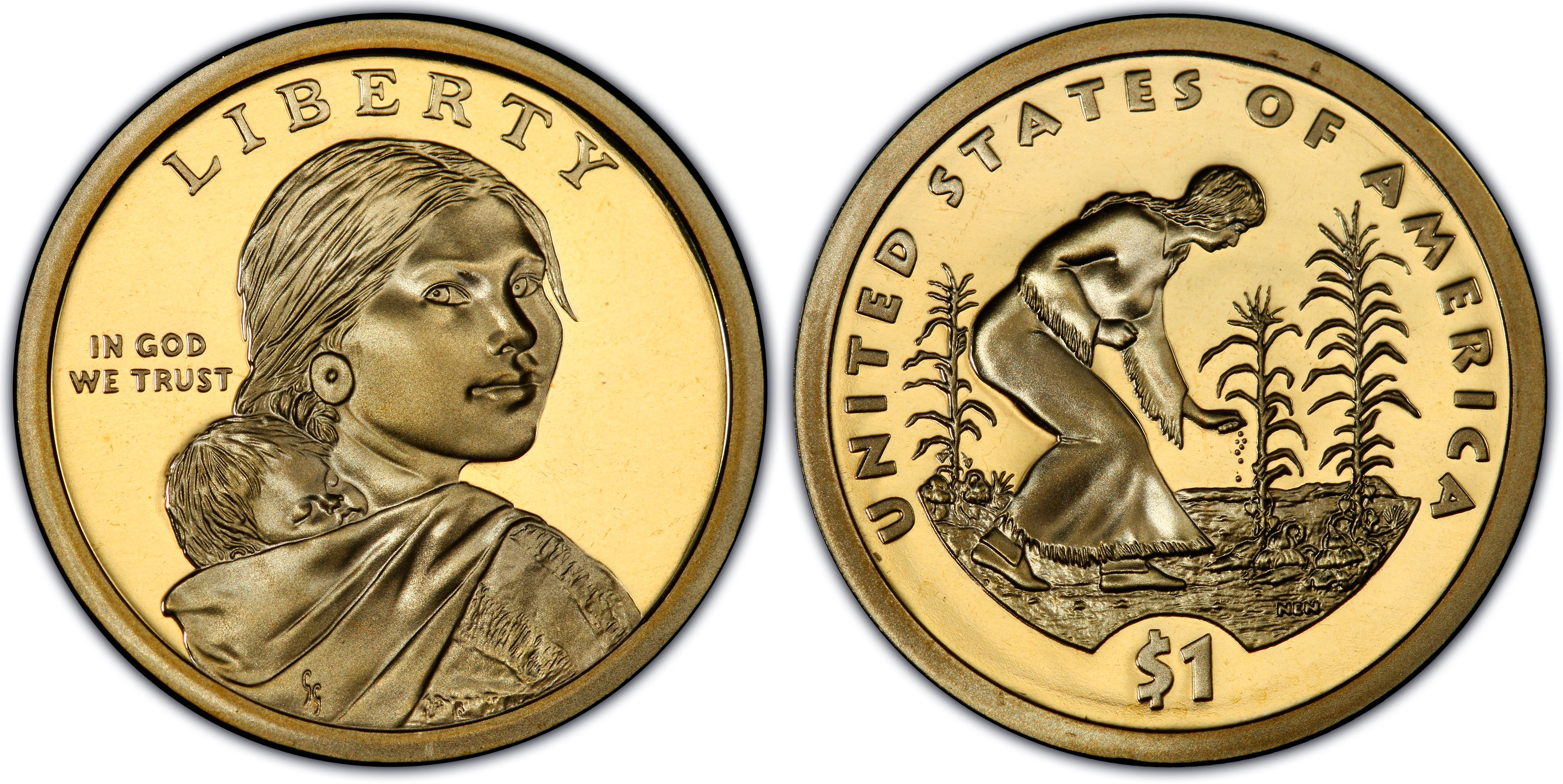 2018 S+S+P+D Native American Sacagawea Dollar ~ PROOF//REVERSE PROOF//BU ~ 4 Coins