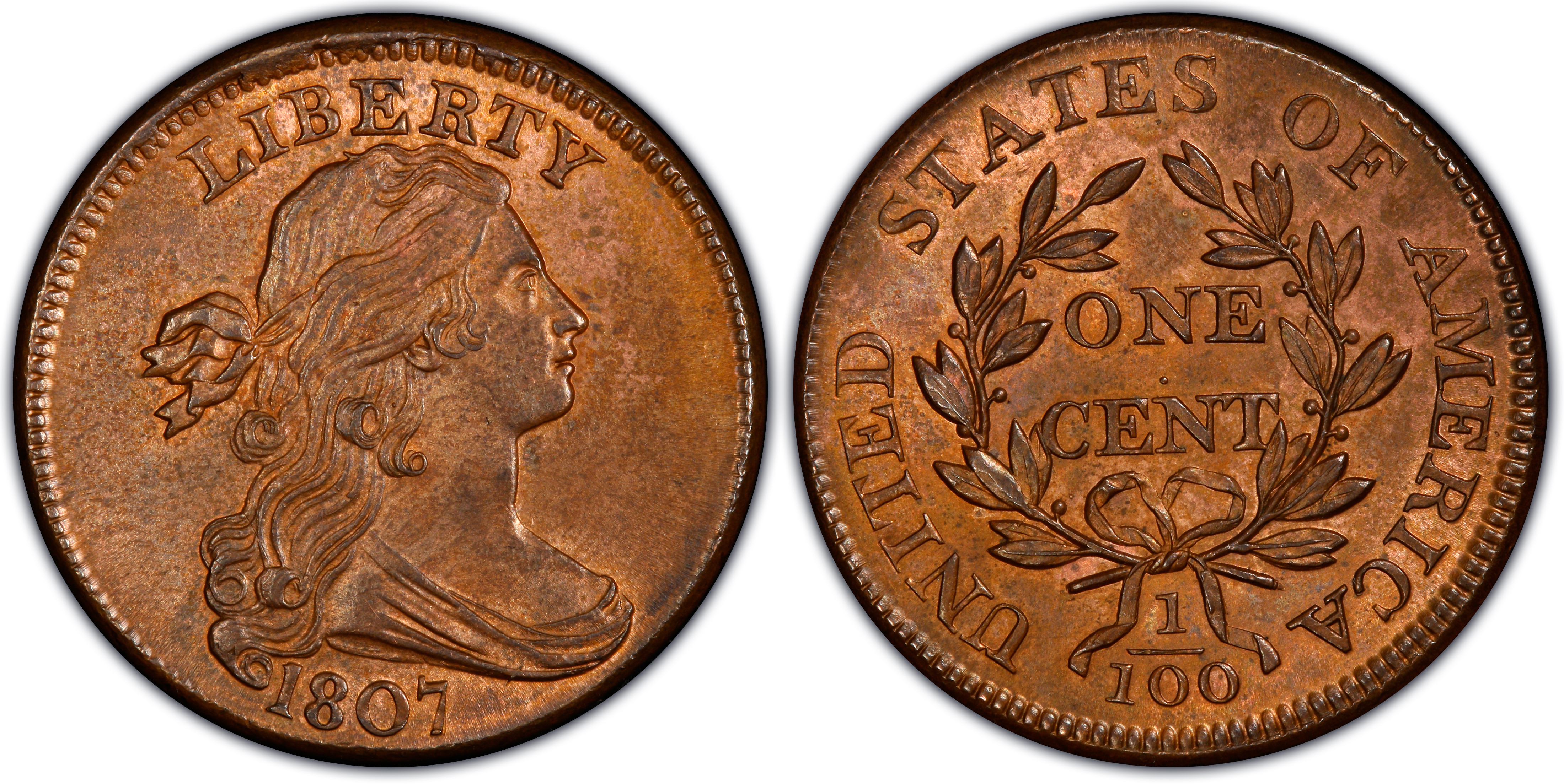 1807 1C Large Fraction, RB (Regular Strike) Draped Bust Cent - PCGS ...