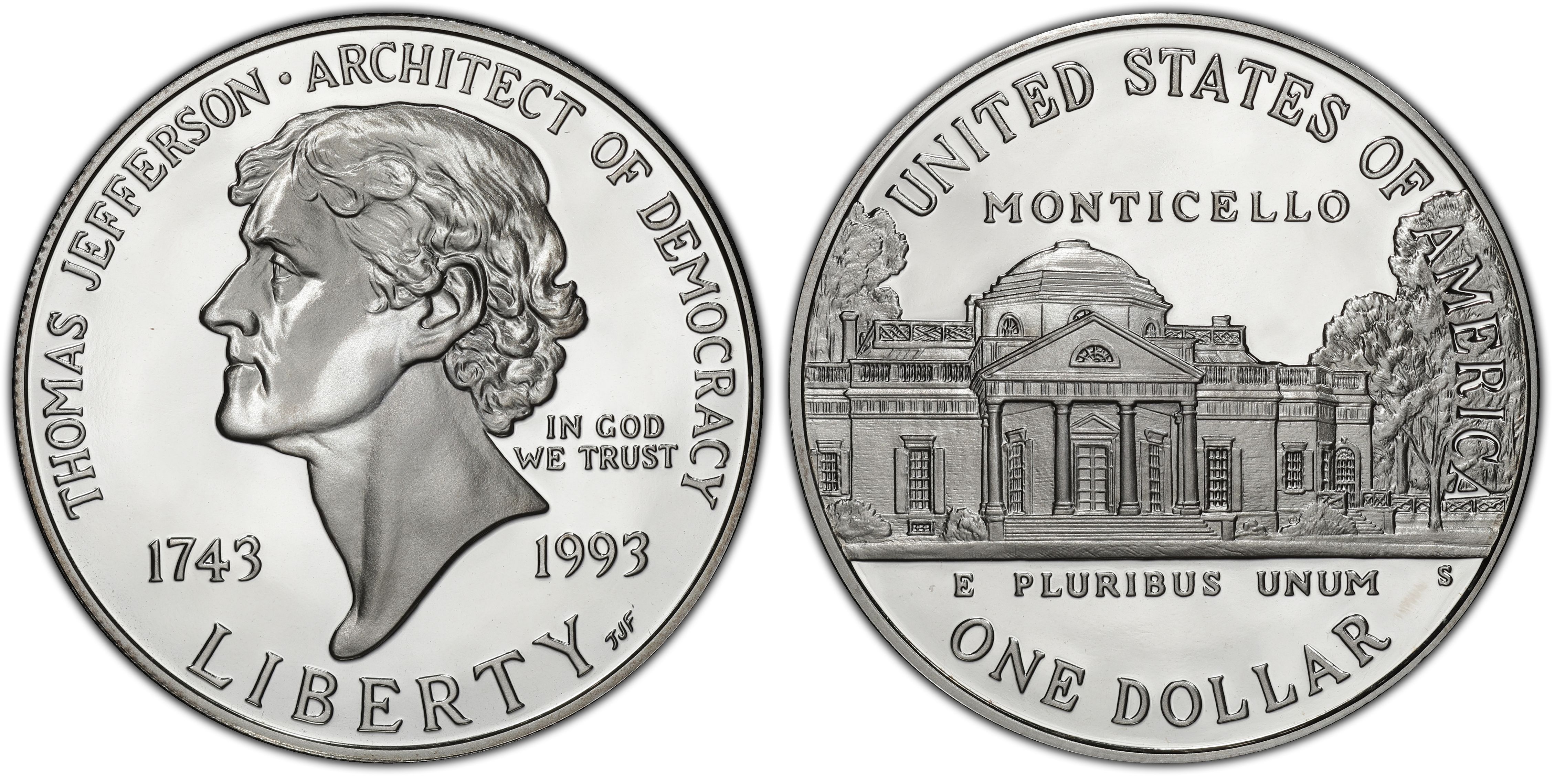 1993 Jefferson Commemorative Silver Dollar