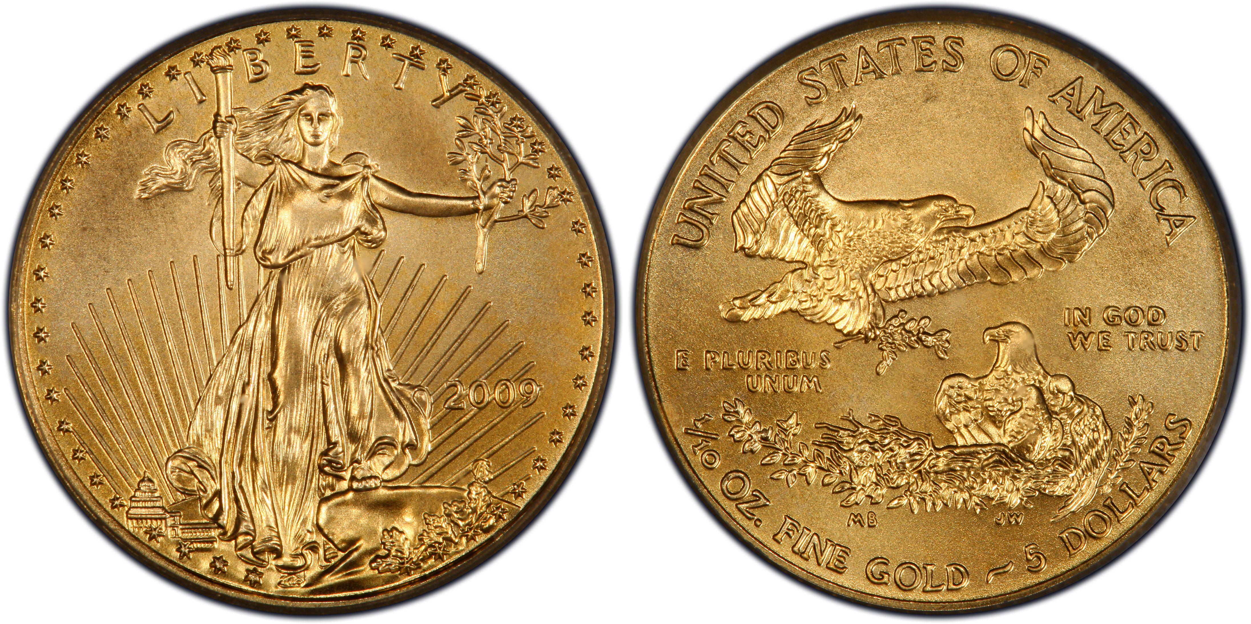 BU 2009 American Gold Eagle 1/10 oz $5 