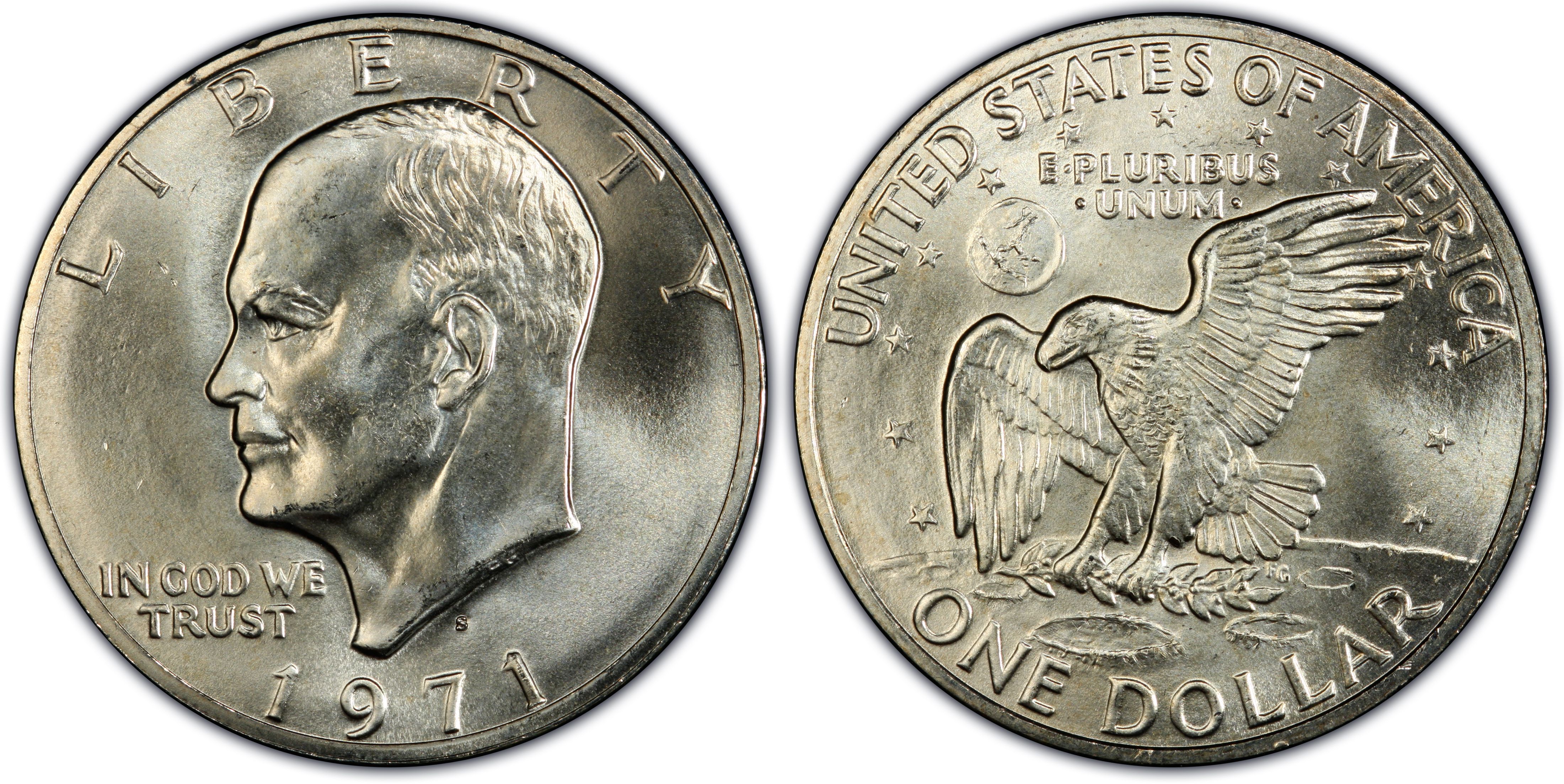 1971-S Uncirculated  Silver  Eisenhower Blue  IKE Dollar  3371 