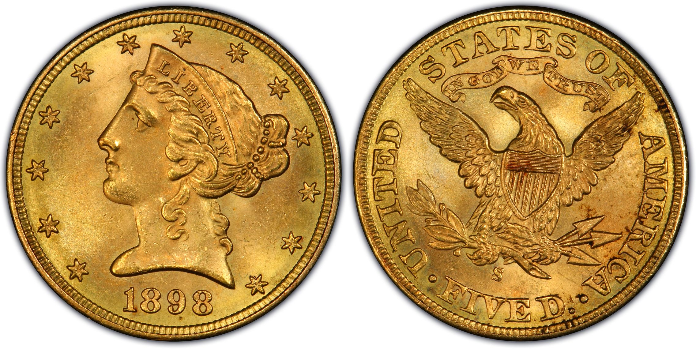 1898-S $5 (Regular Strike) Liberty Head $5 - PCGS CoinFacts