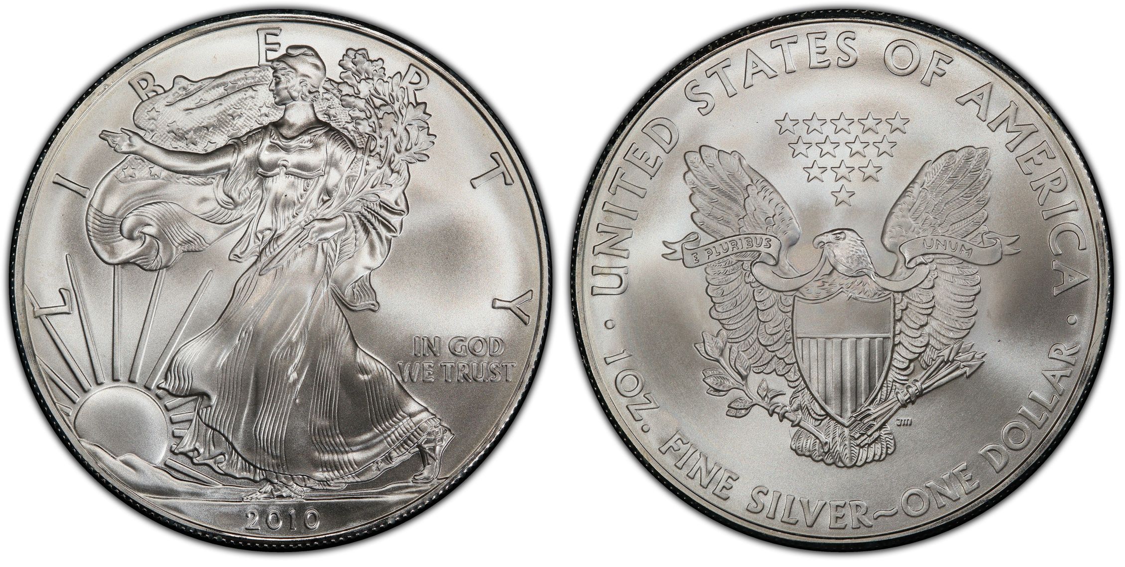 2010 1 Silver Eagle Regular Strike Silver Eagles PCGS CoinFacts