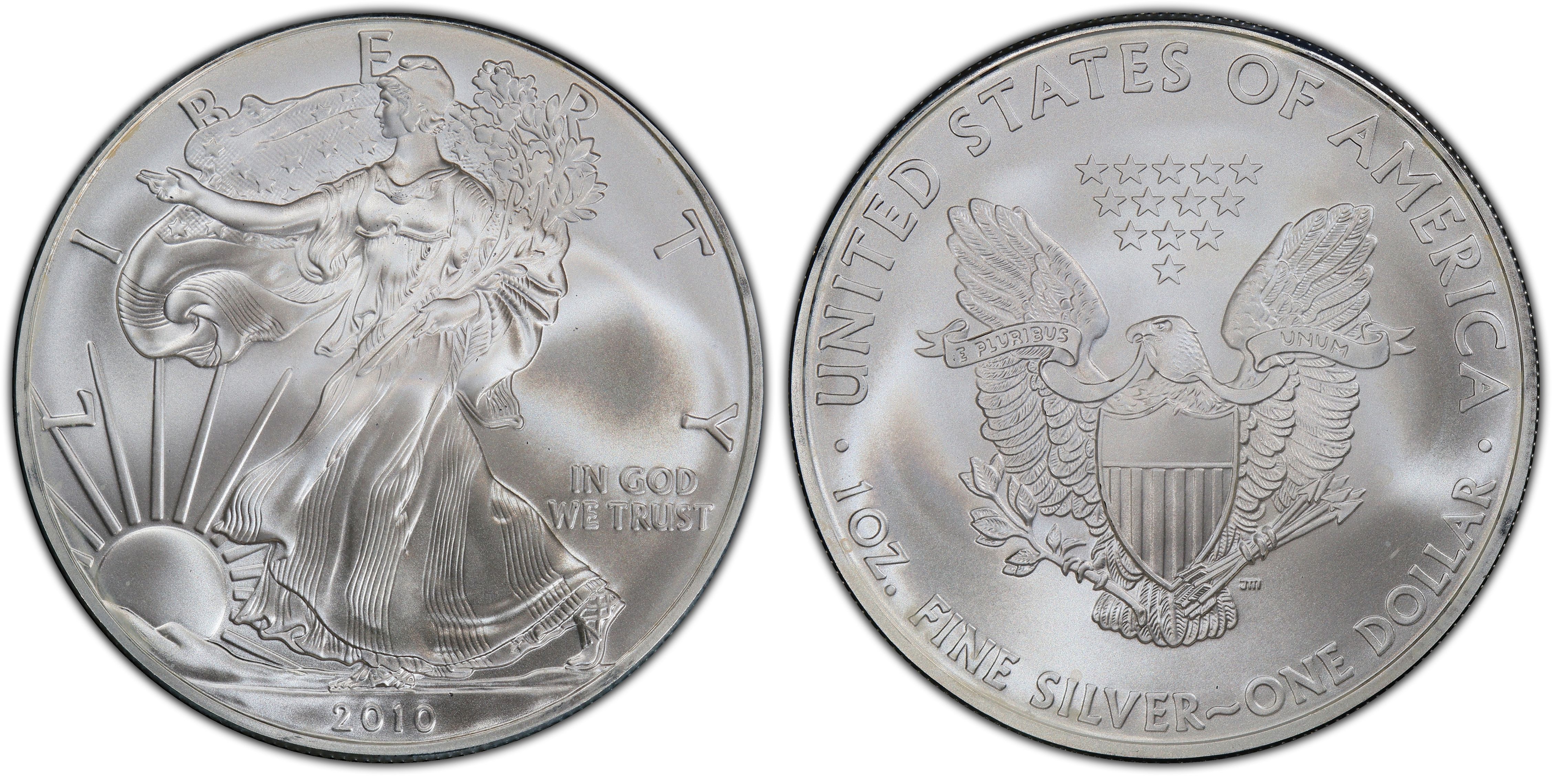 2010-1 Ounce American Silver Eagle in Anniversary Holder Dollar Uncirculated Us Mint 