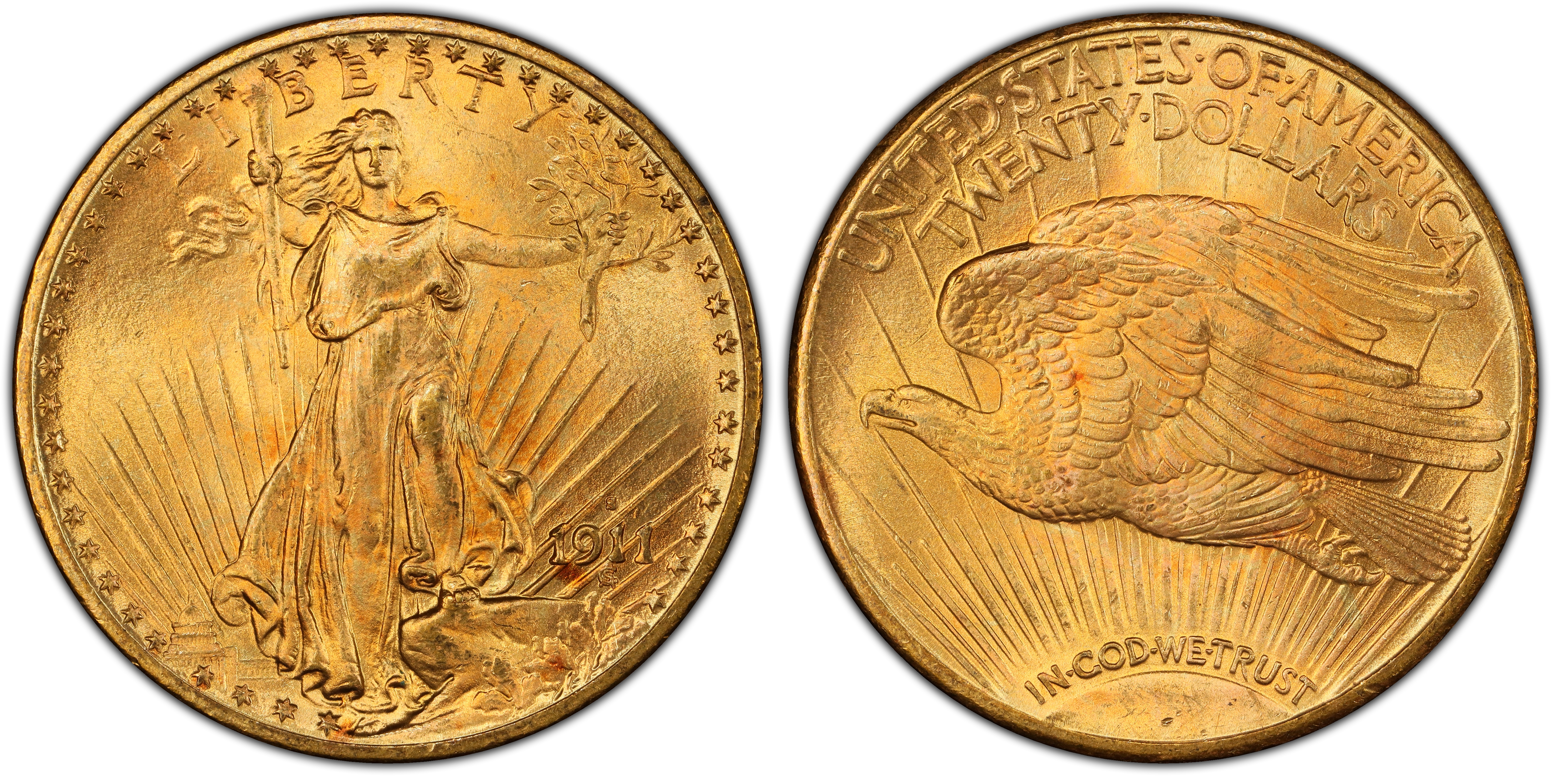 1911-S $20 (Regular Strike) St. Gaudens $20 - PCGS CoinFacts