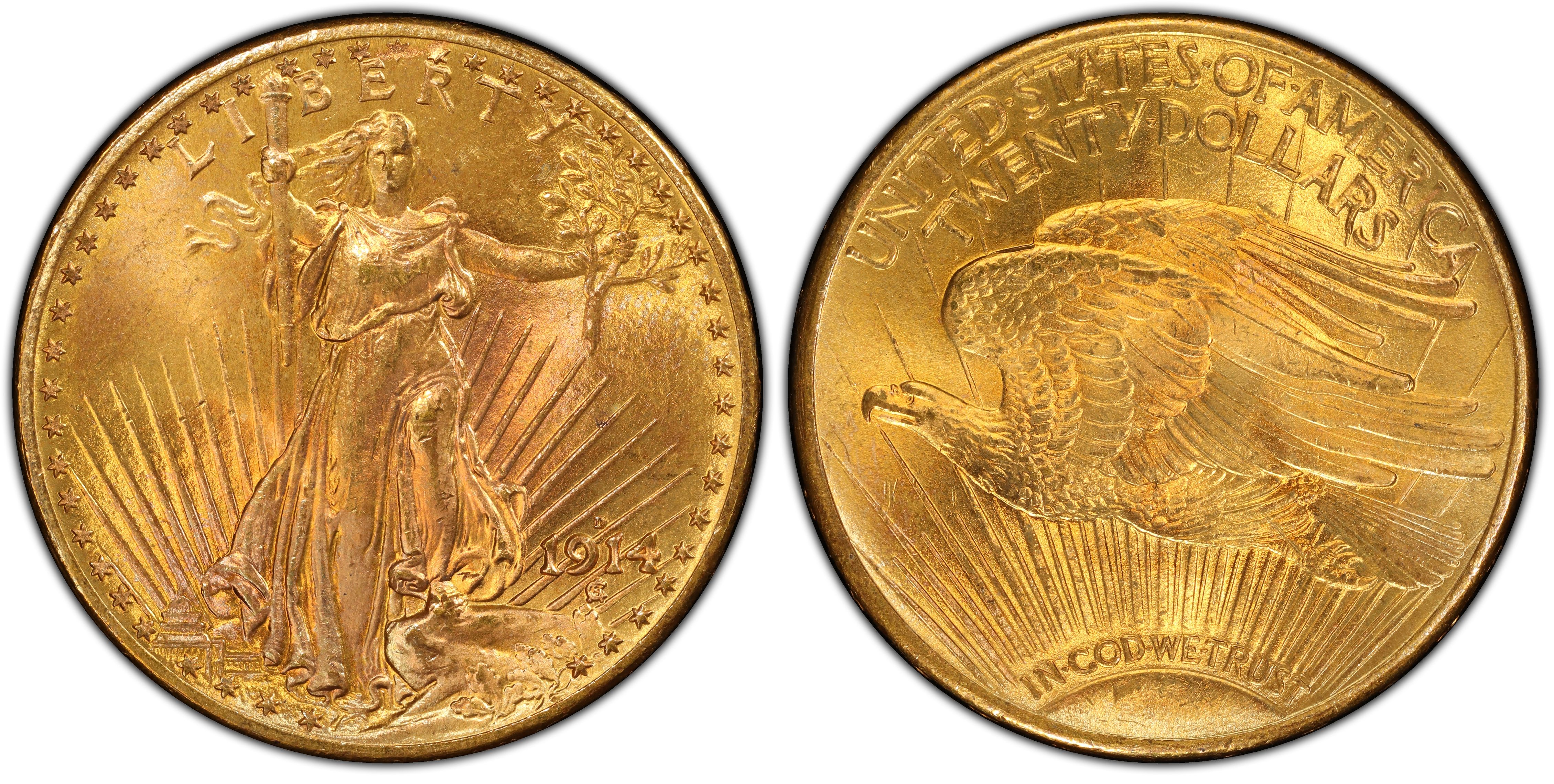 1914-D $20 (Regular Strike) St. Gaudens $20 - PCGS CoinFacts