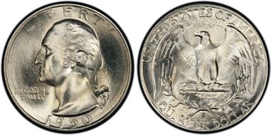 1950-S 25C (Regular Strike) Washington Quarter - PCGS CoinFacts