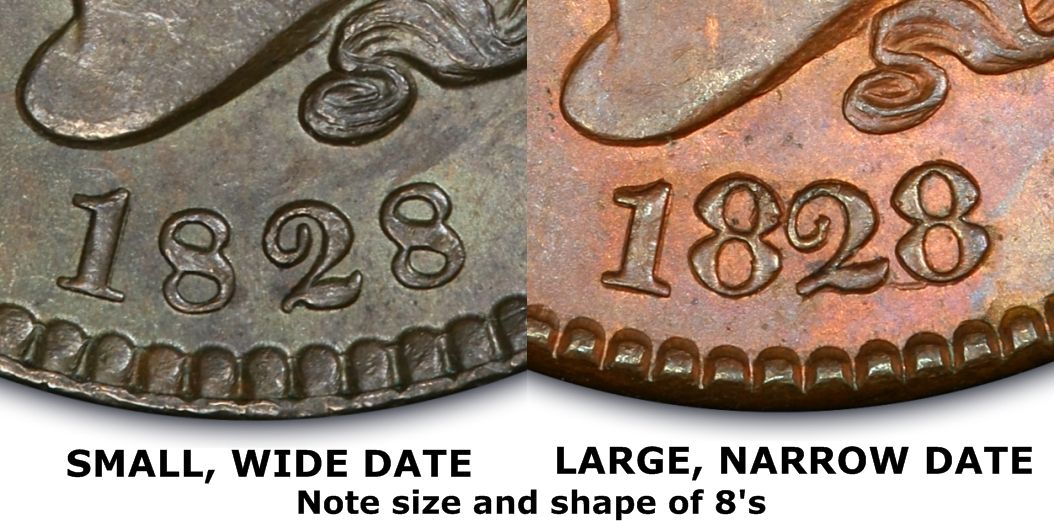 1828 1C Large Narrow Date, BN (Regular Strike) Coronet Head Cent