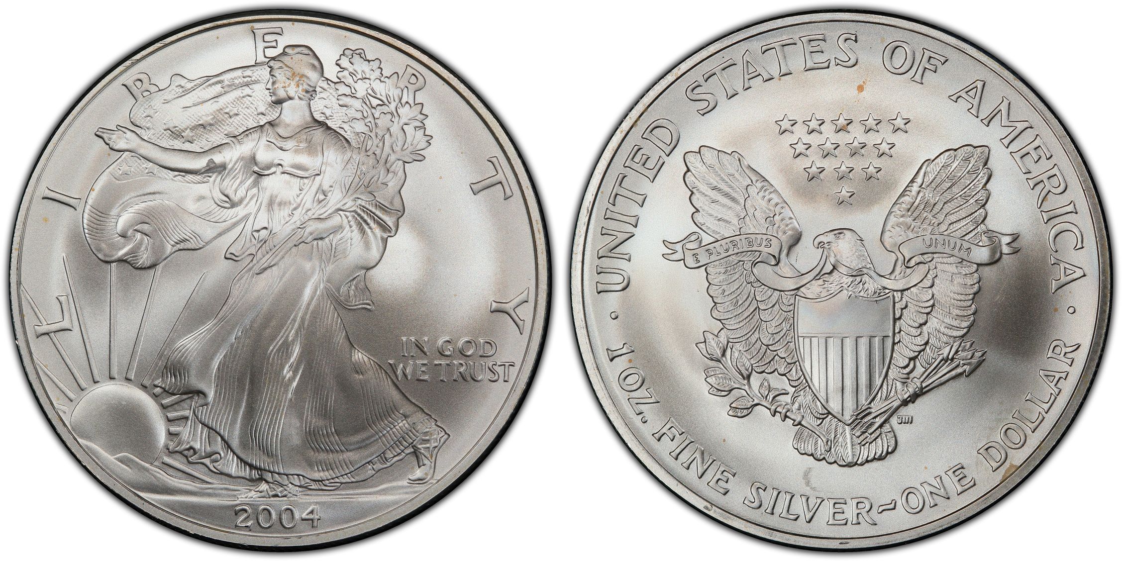 2004 1 Silver Eagle Regular Strike Silver Eagles PCGS CoinFacts