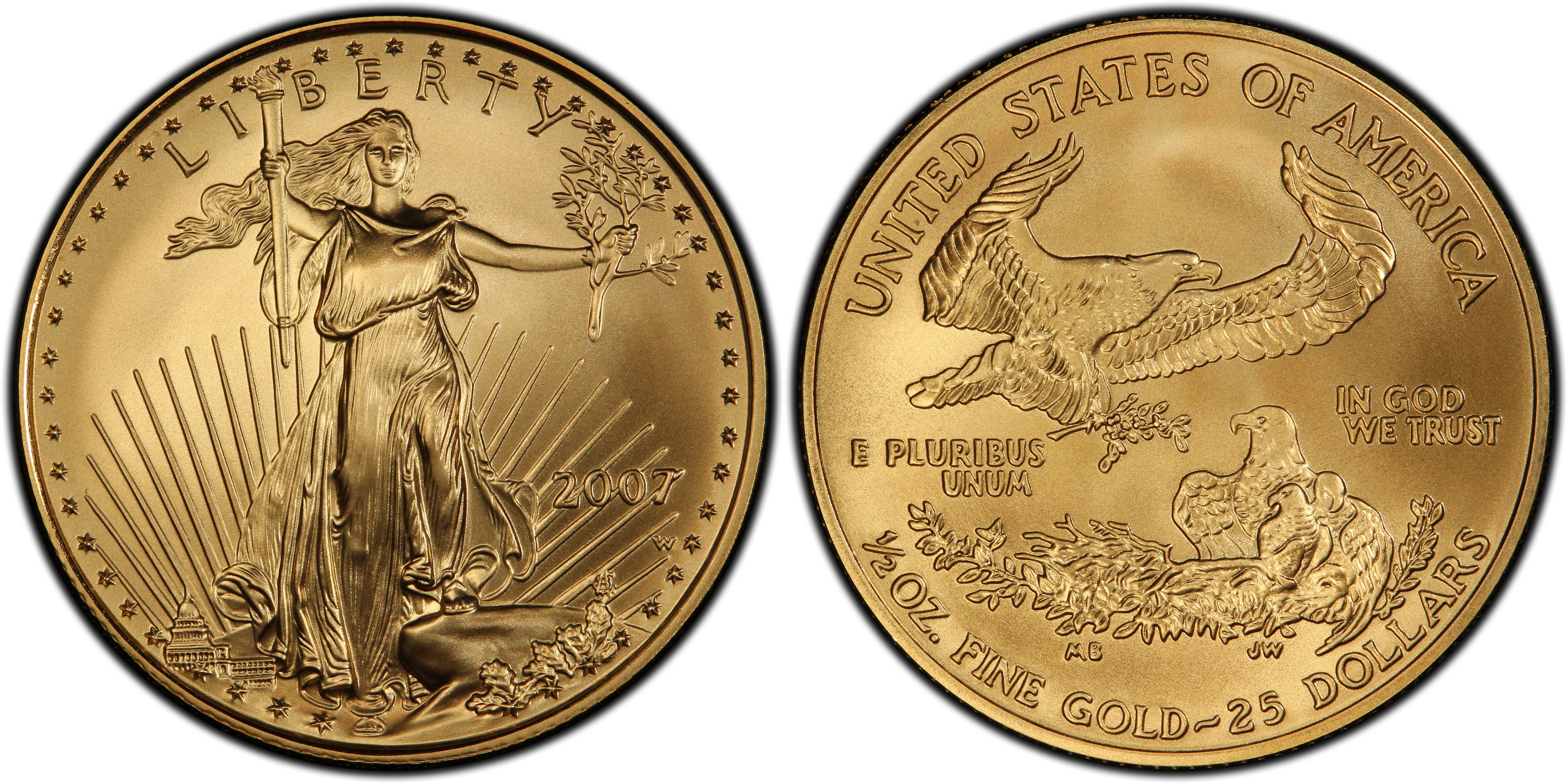 2007-W $25 Burnished Gold Eagle (Special Strike) Gold Eagles