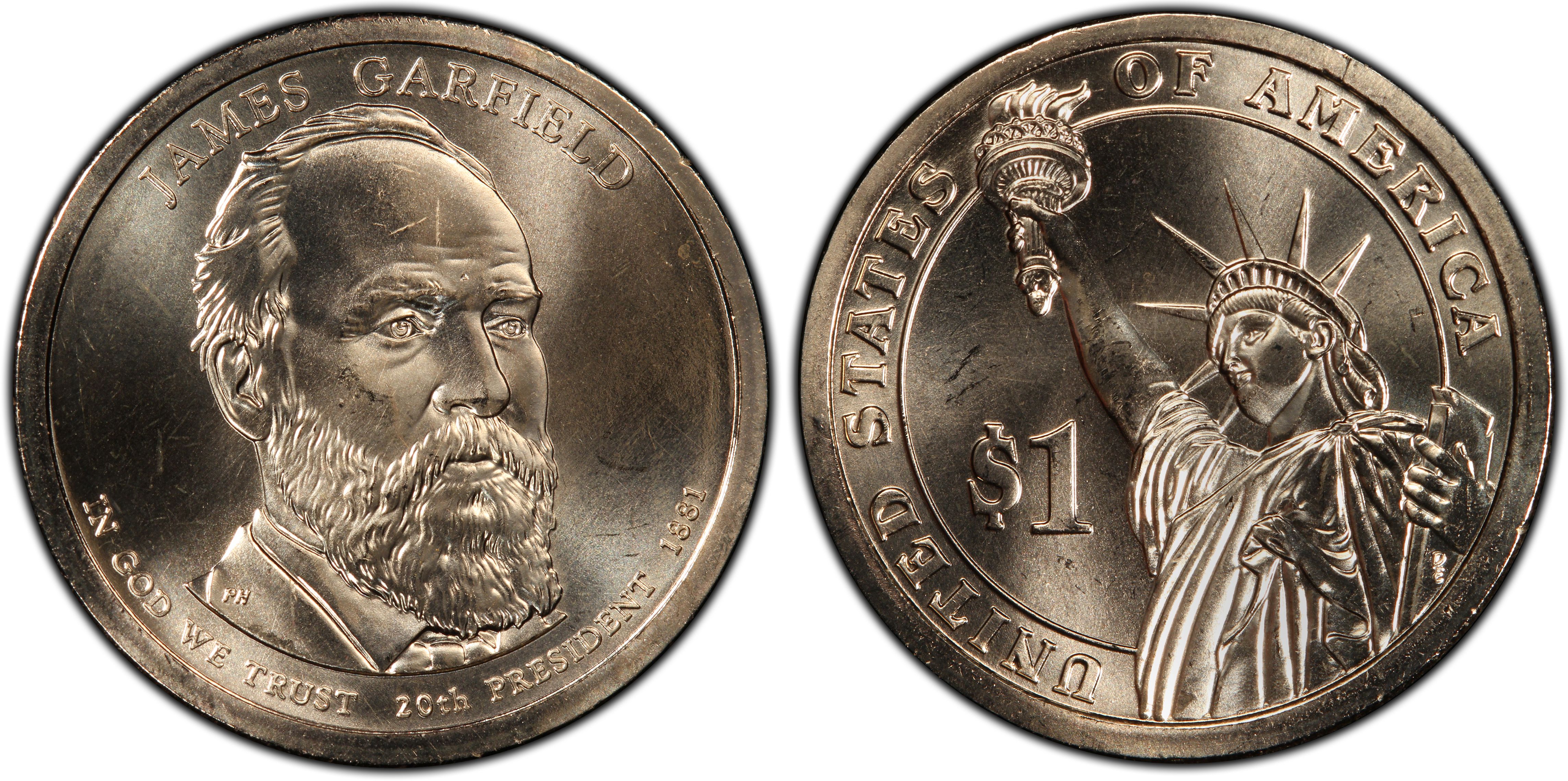 2011 P Position B BU James Garfield Presidential Dollar Choice Uncirculated US Mint 