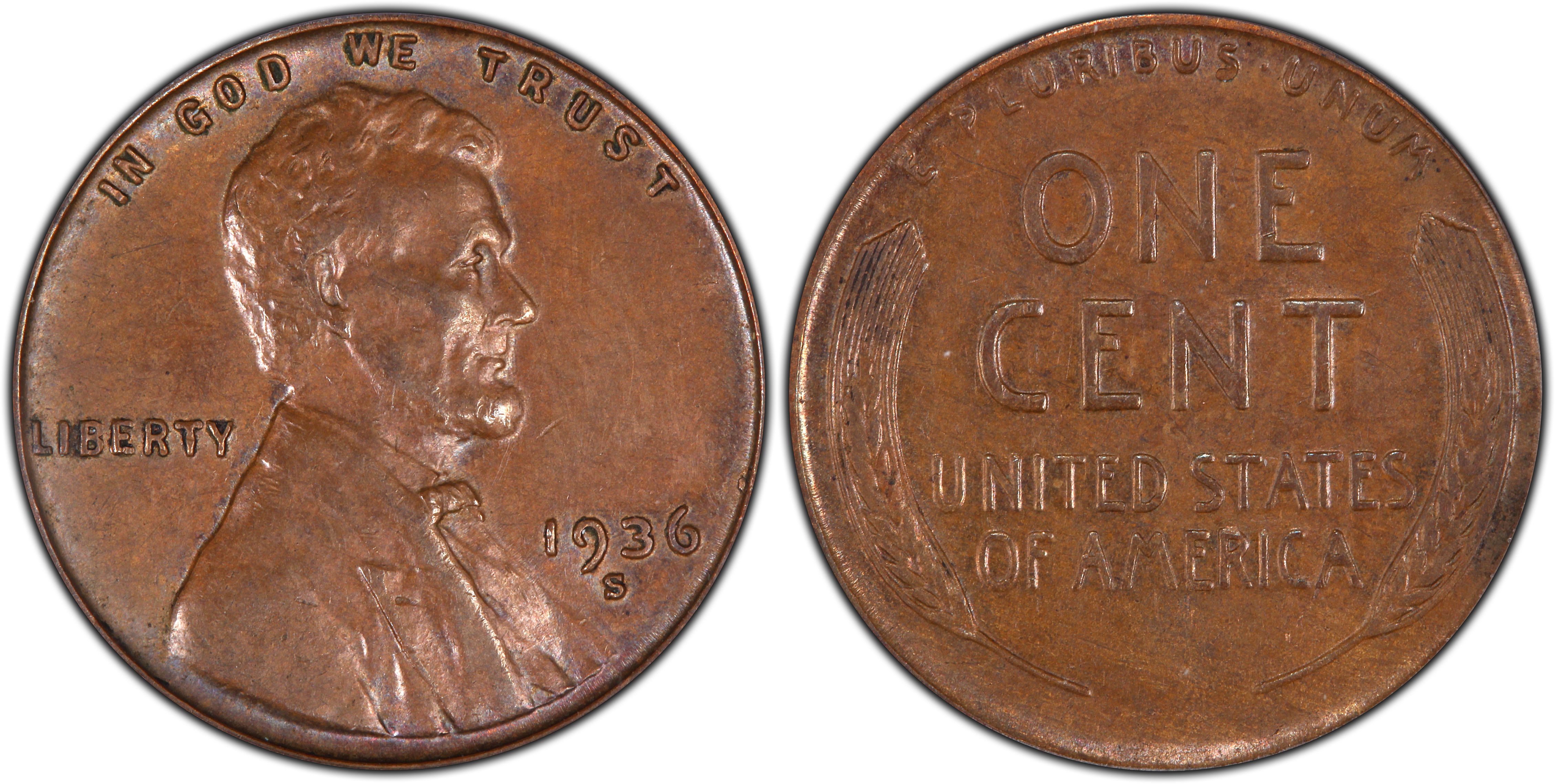 1936-S Wheat Penny Small Cent 