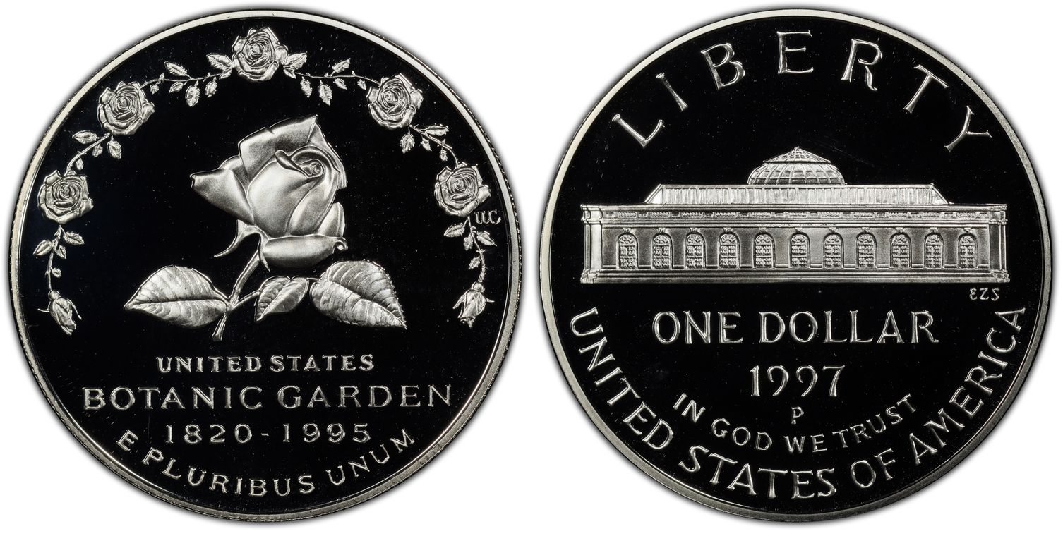 1997 P Proof Botanic Garden Silver Dollar Coin NGC PR 69 Ultra Cameo $1  K 