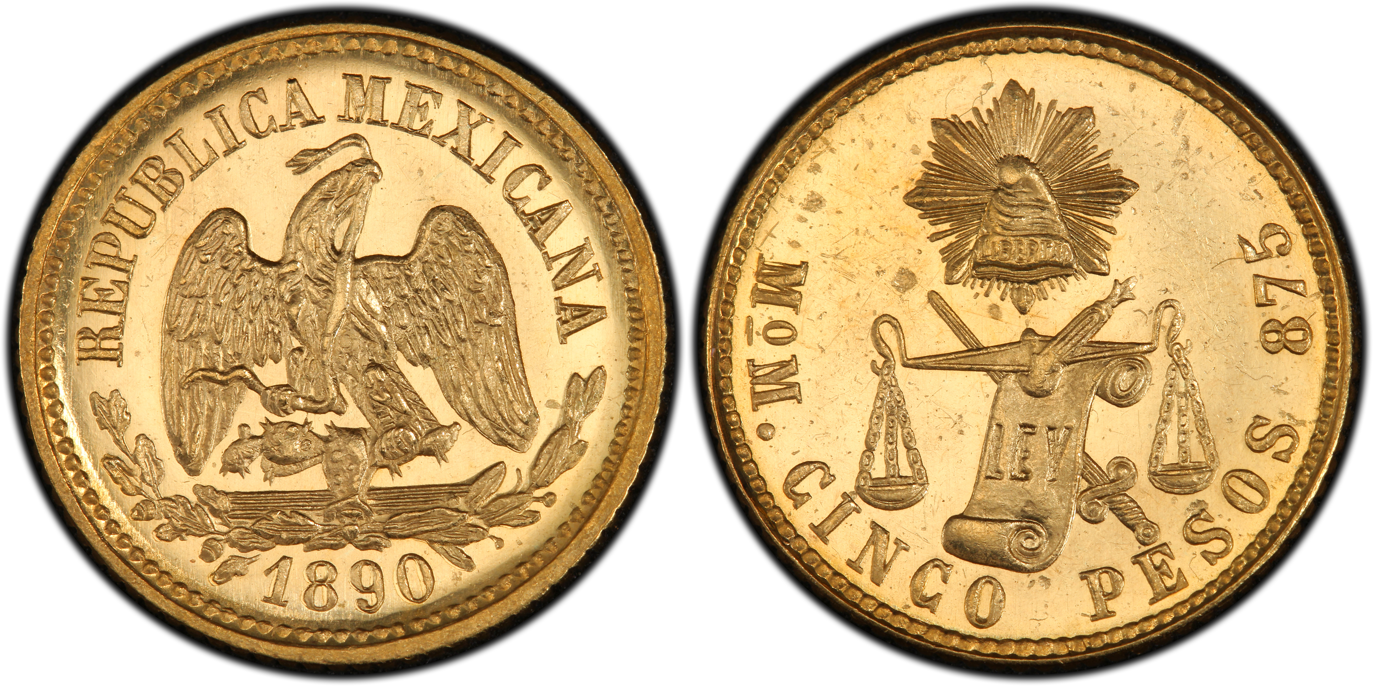 mexico second republic (centavo-peso coinage) 5 pesos