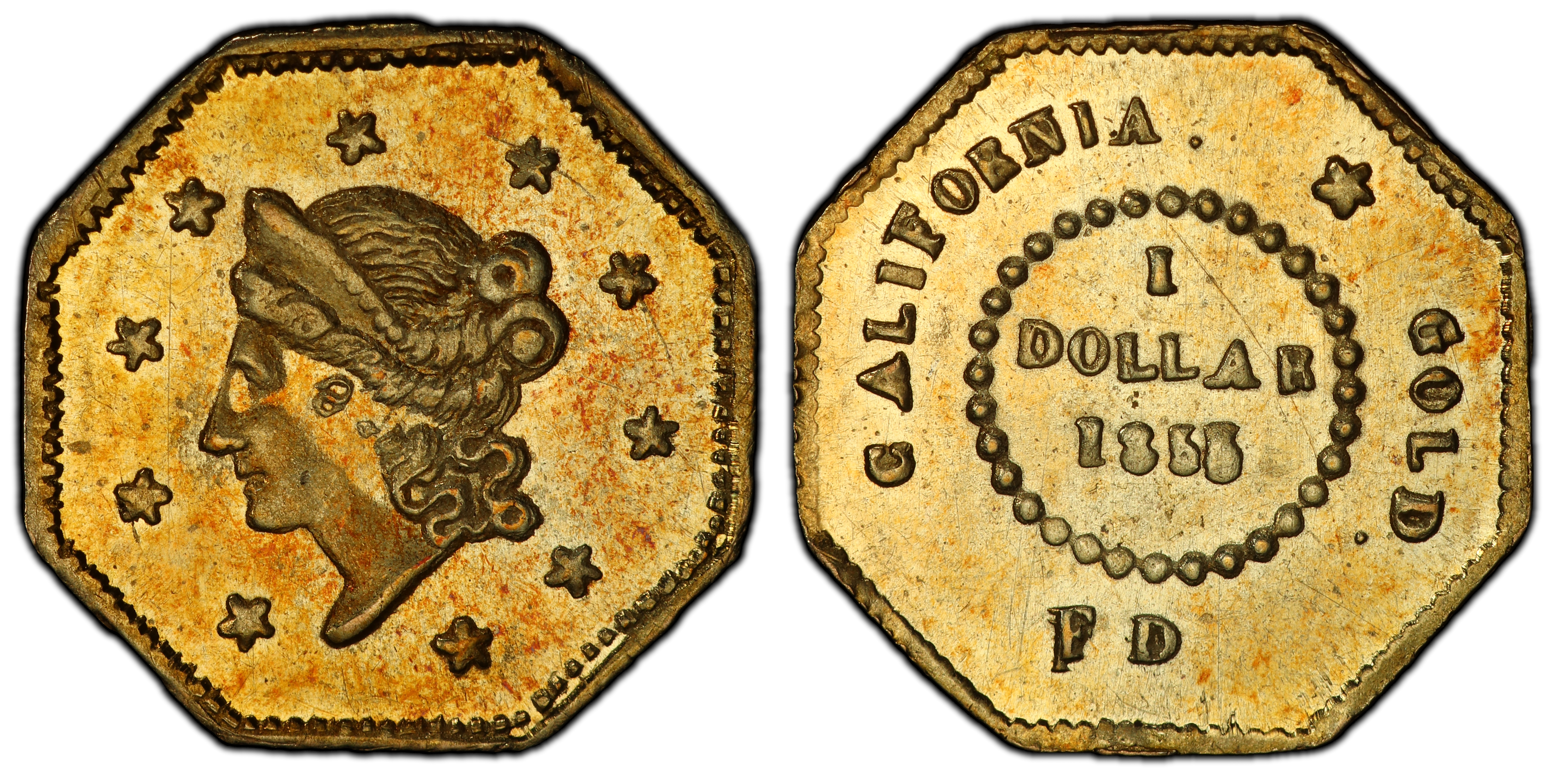 1855/4 G$1 BG-511 (Regular Strike) California Fractional Gold - PCGS ...