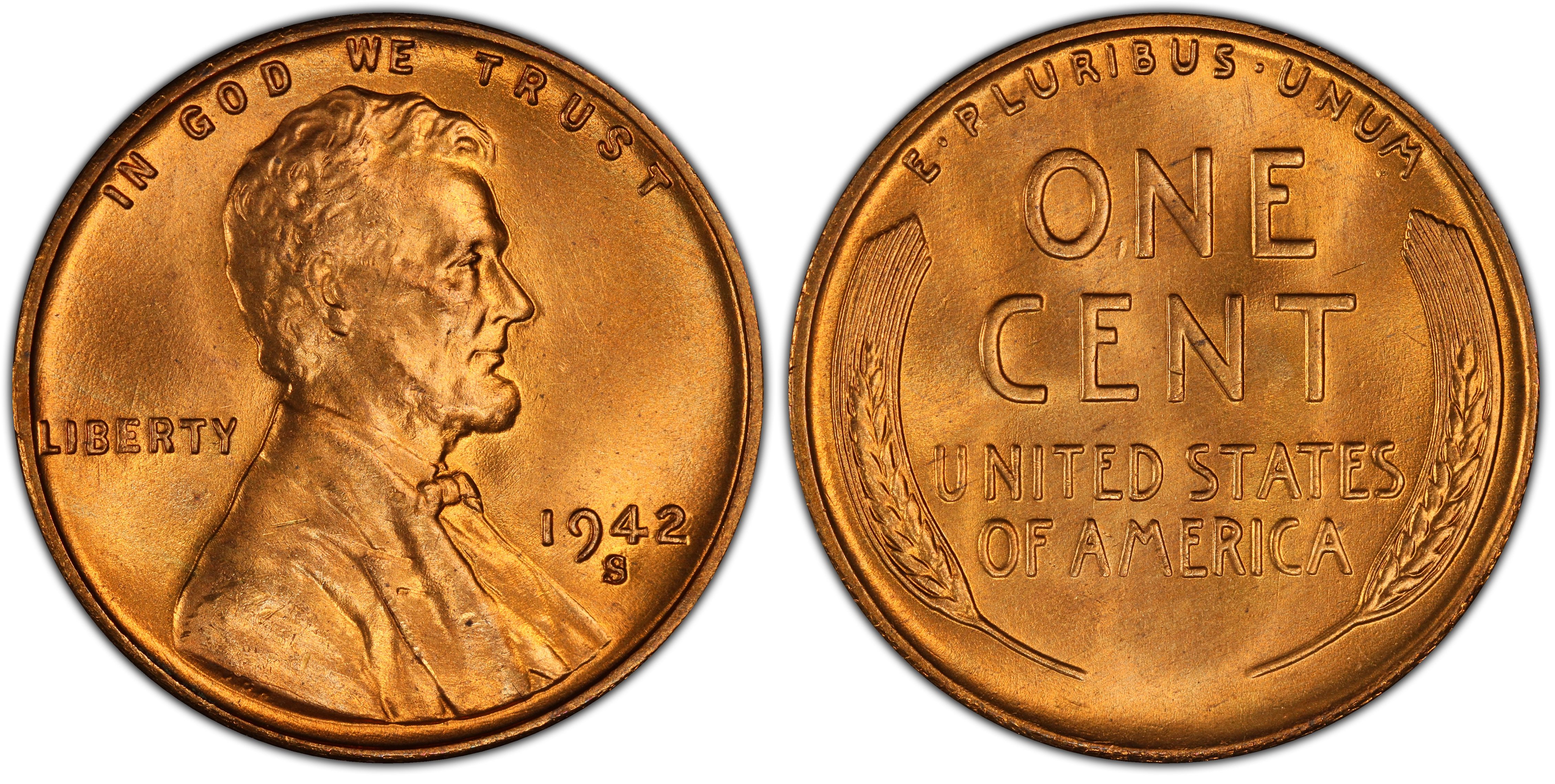 1942-S Lincoln Cent PCGS MS66RD 