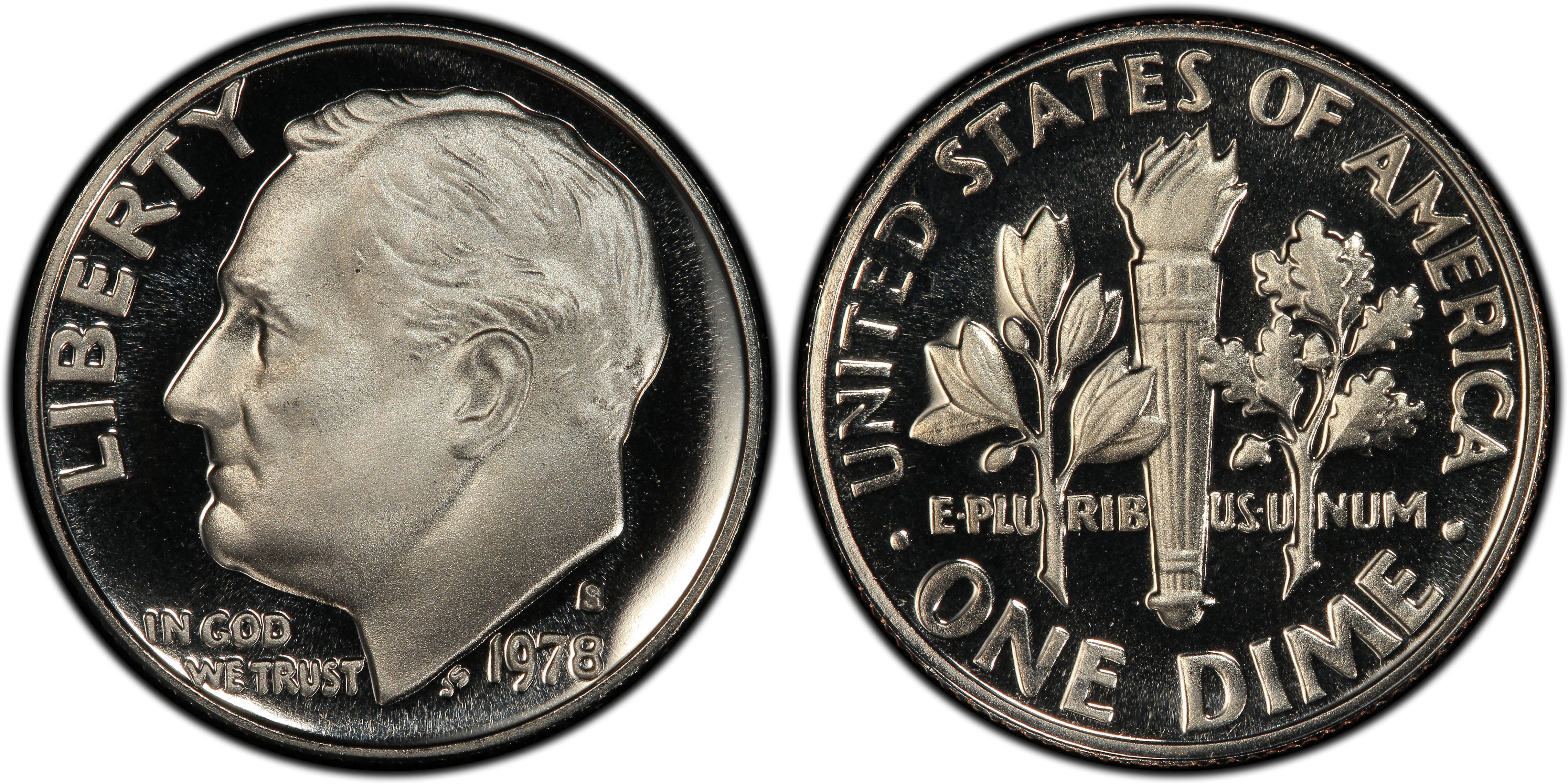 1978 S Roosevelt Dime 10c Gem Deep Cameo Proof CN-Clad Roll 50 US coins 