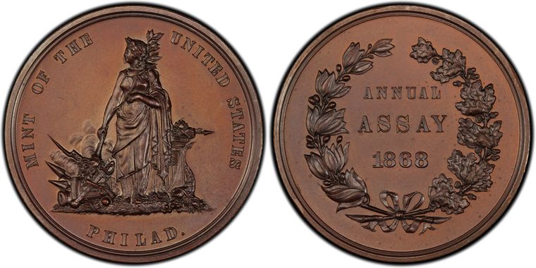 PCGS 価値表示 | 1868 Medal JK-AC-4 Copper End of the Civil War, BN