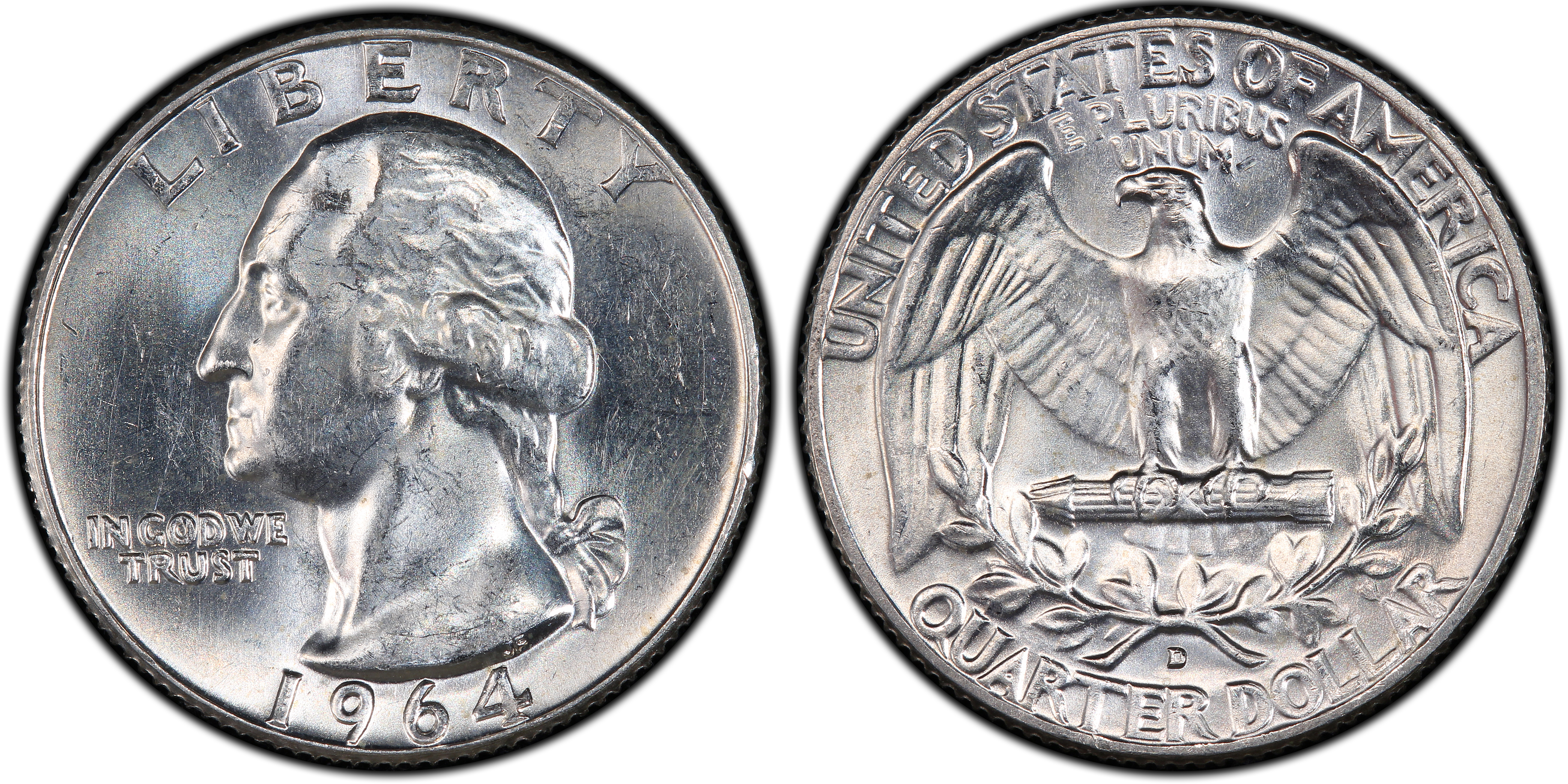 1964-D 25C DDR FS-801 (Regular Strike) Washington Quarter