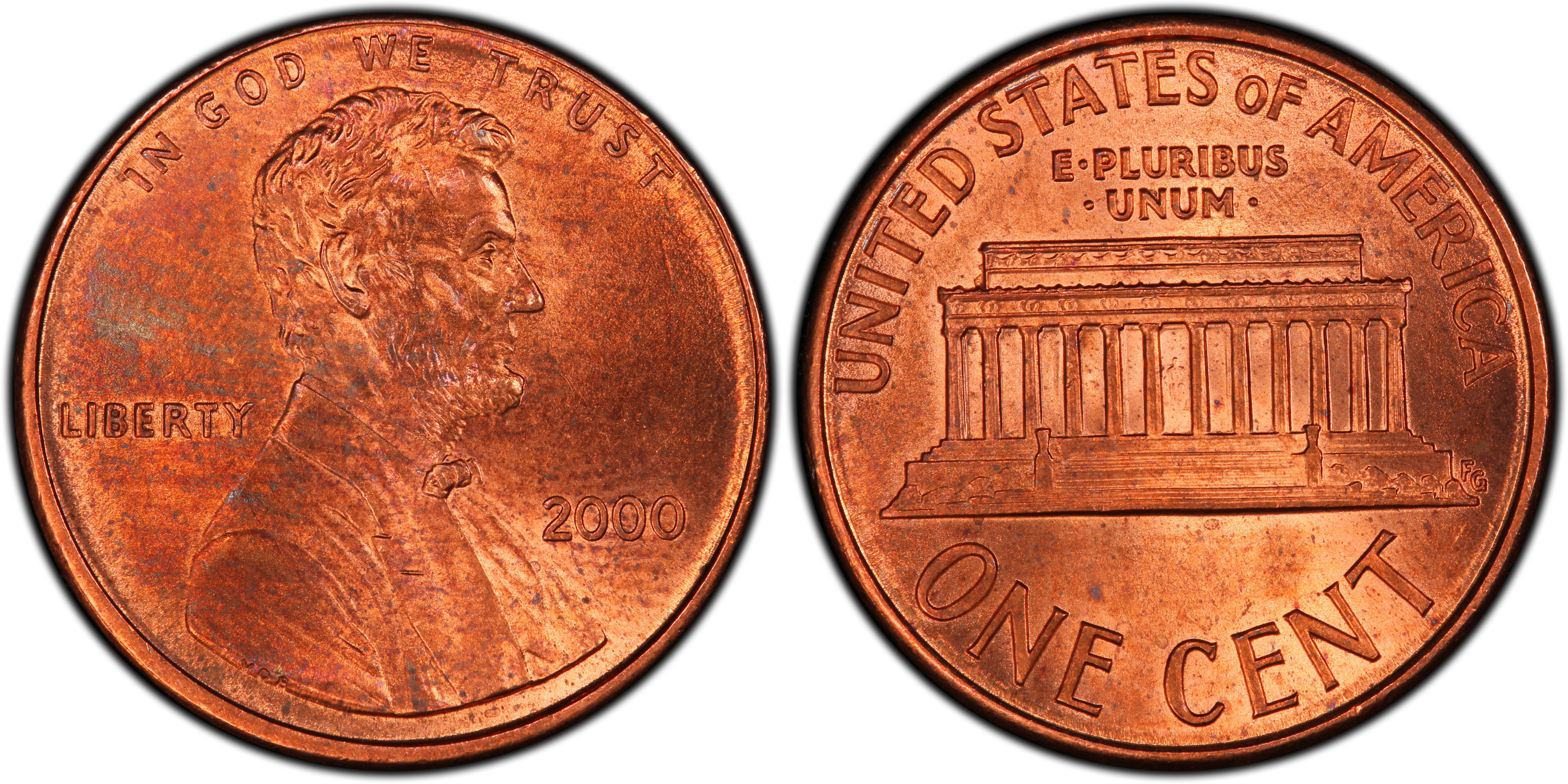 2000 1C Wide AM, RB (Regular Strike) Lincoln Cent (Modern) - PCGS CoinFacts