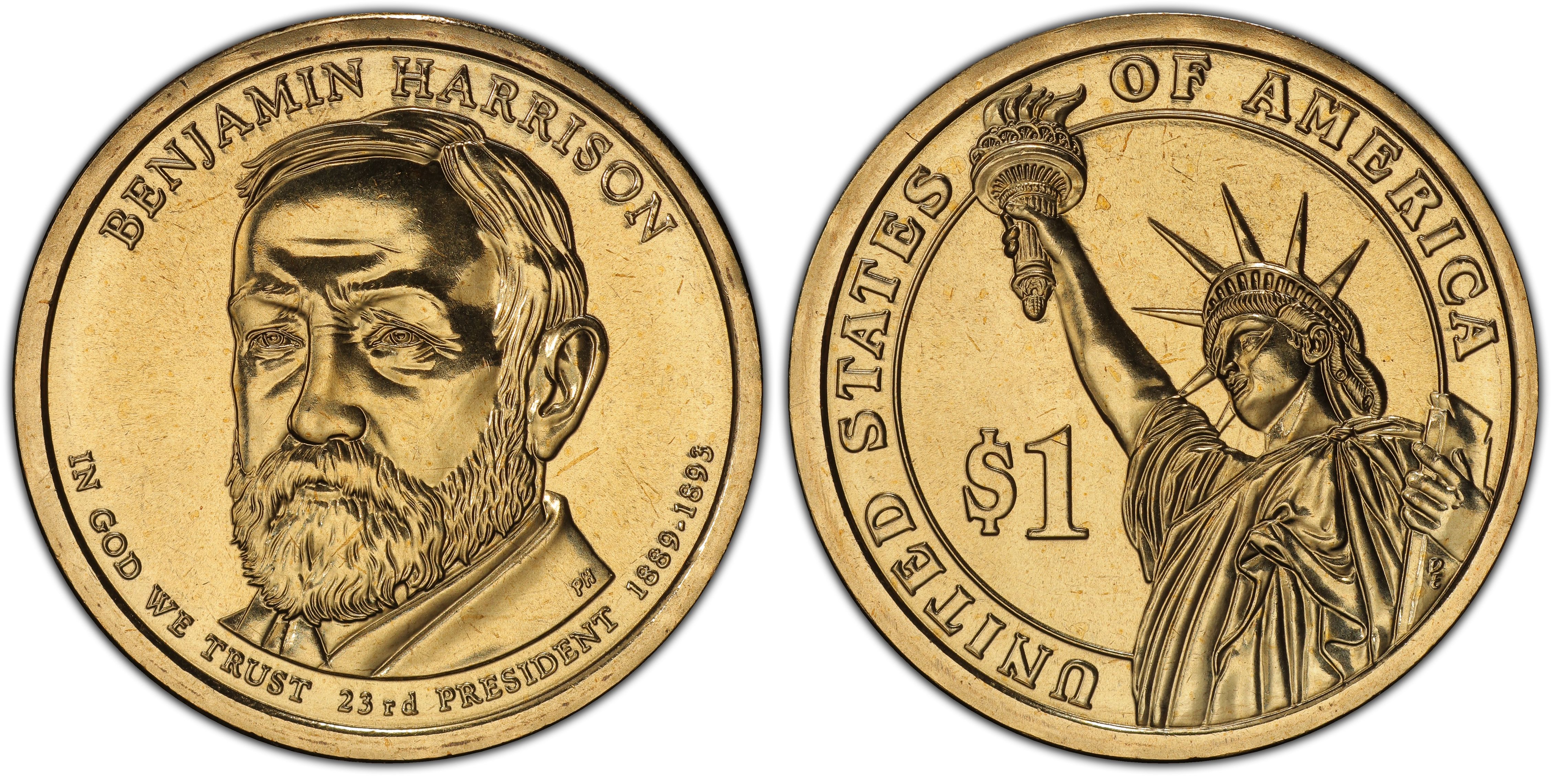 2012-D $1 Benjamin Harrison Position B (Regular Strike