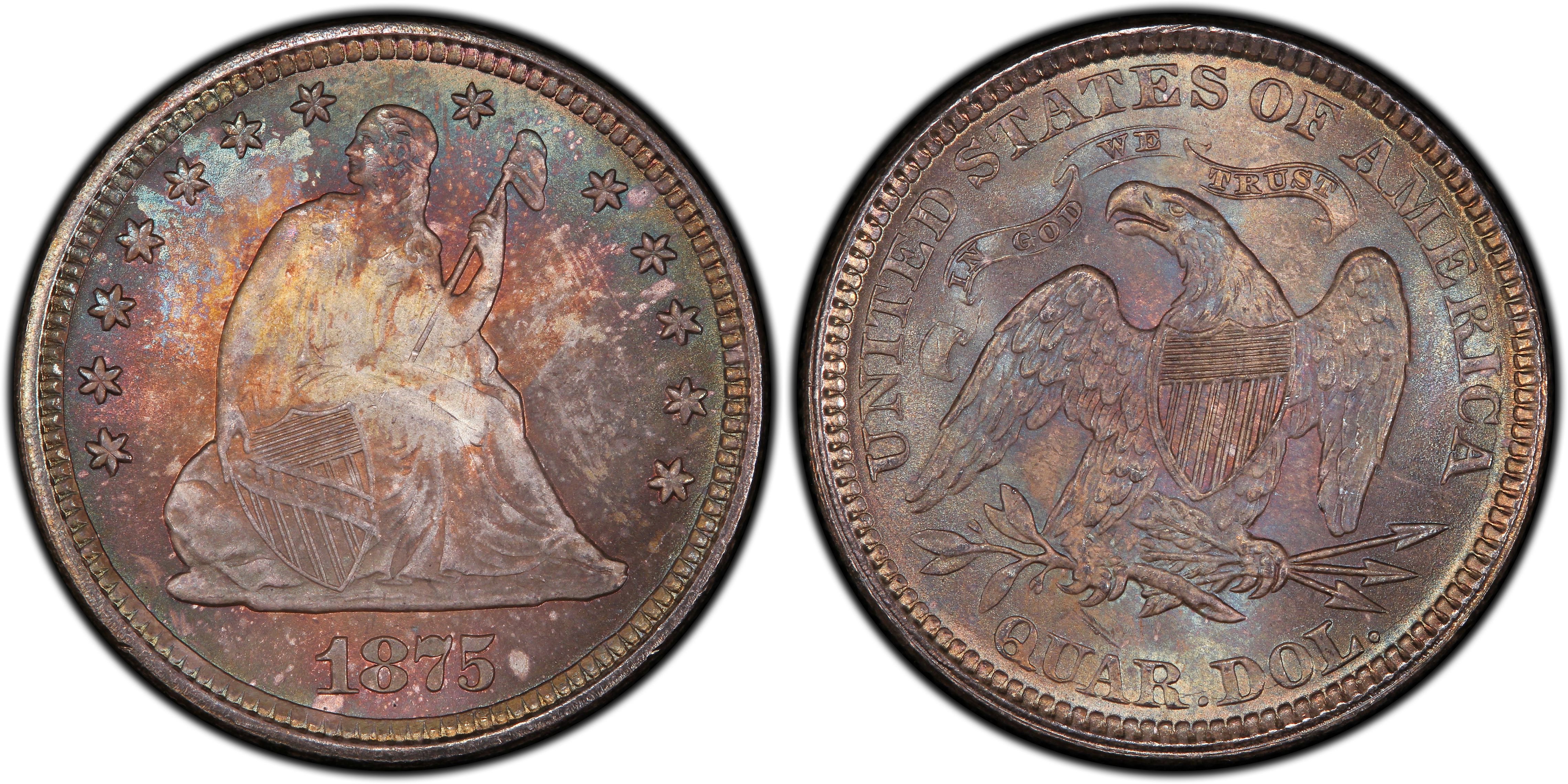1875 25C (Regular Strike) Liberty Seated Quarter - PCGS CoinFacts