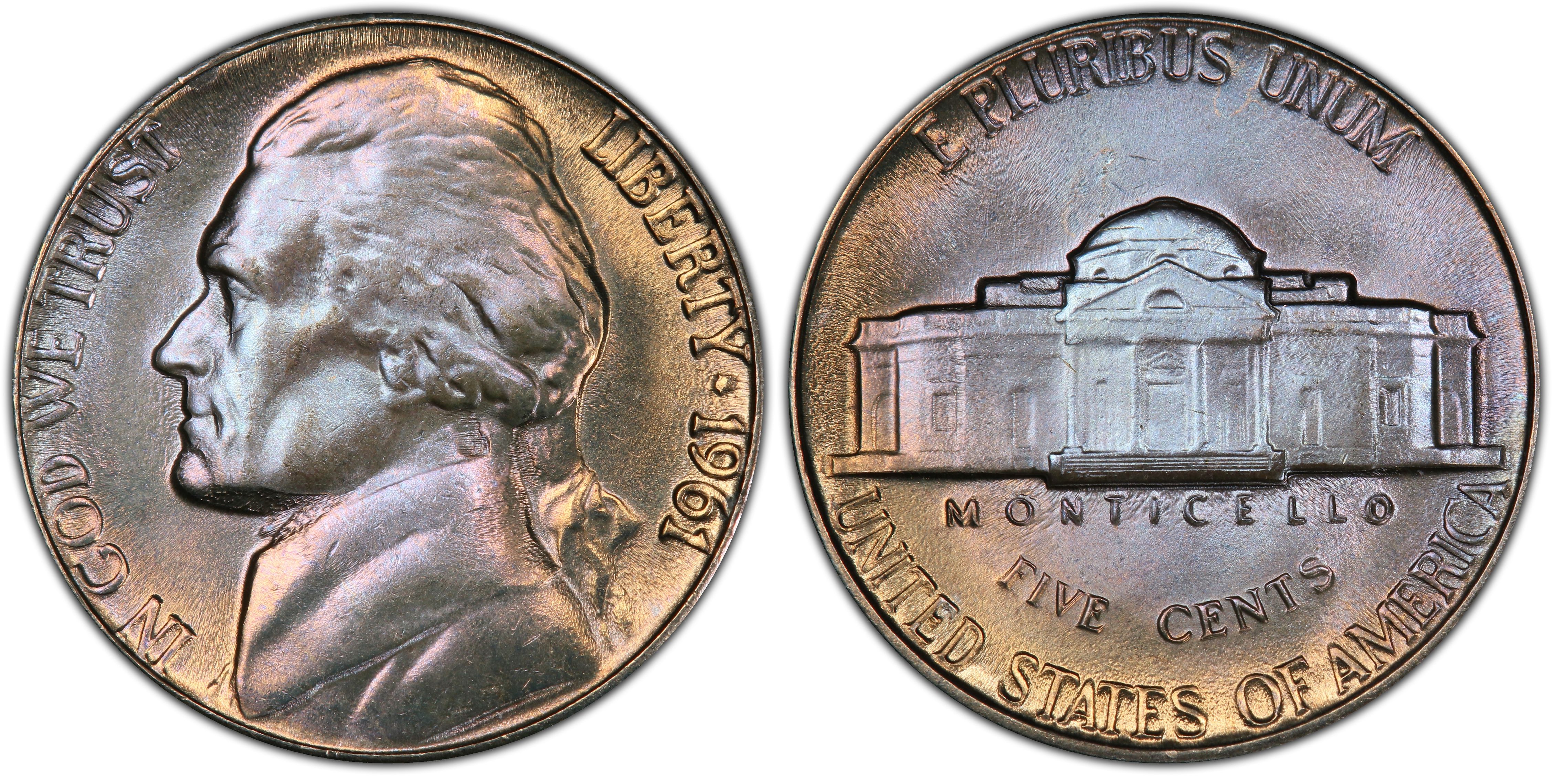 Raw Coin 1961 Jefferson Nickel Mint Proof 