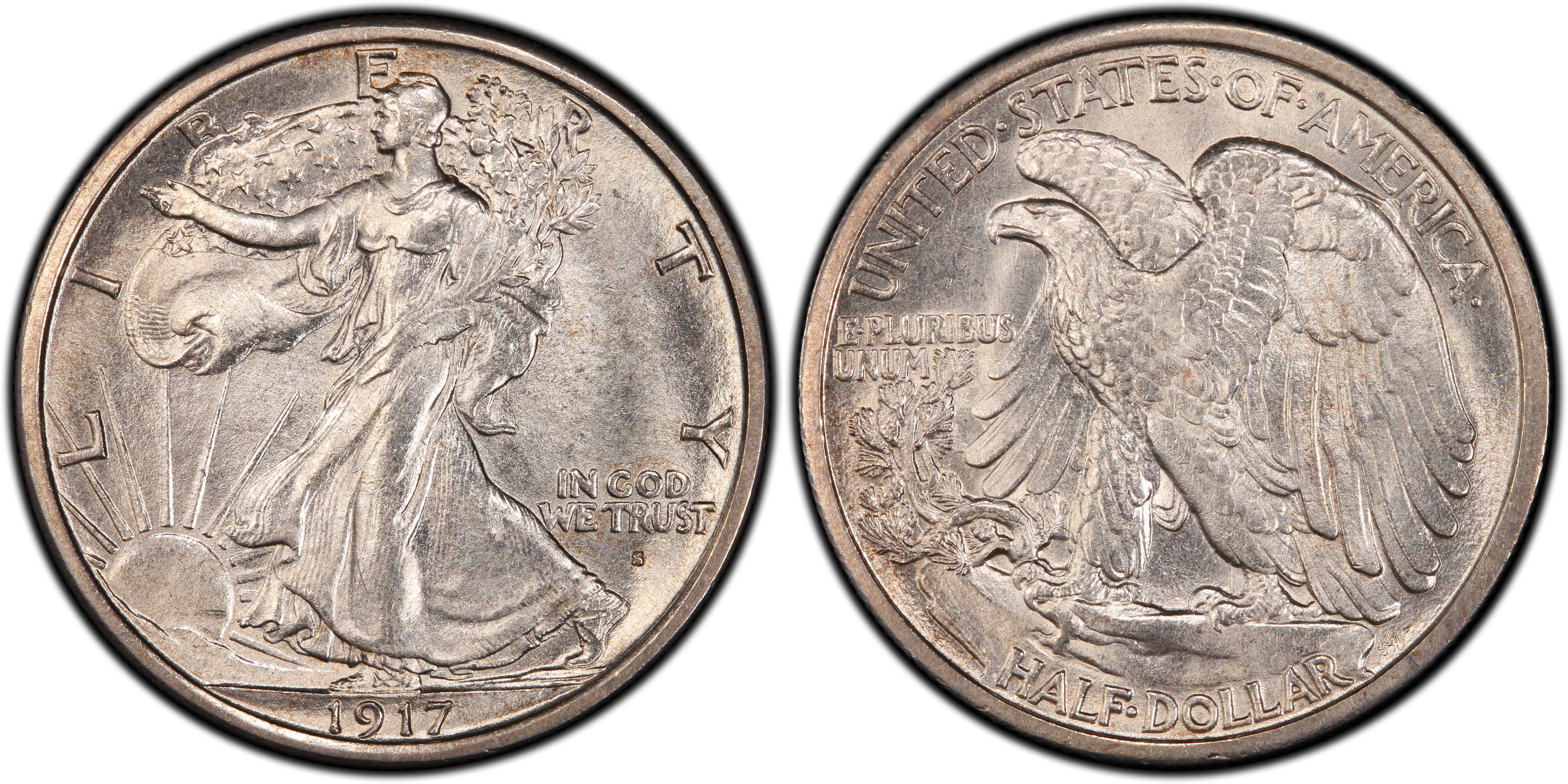 1917-S 50C Obverse (Regular Strike) Walking Liberty Half Dollar