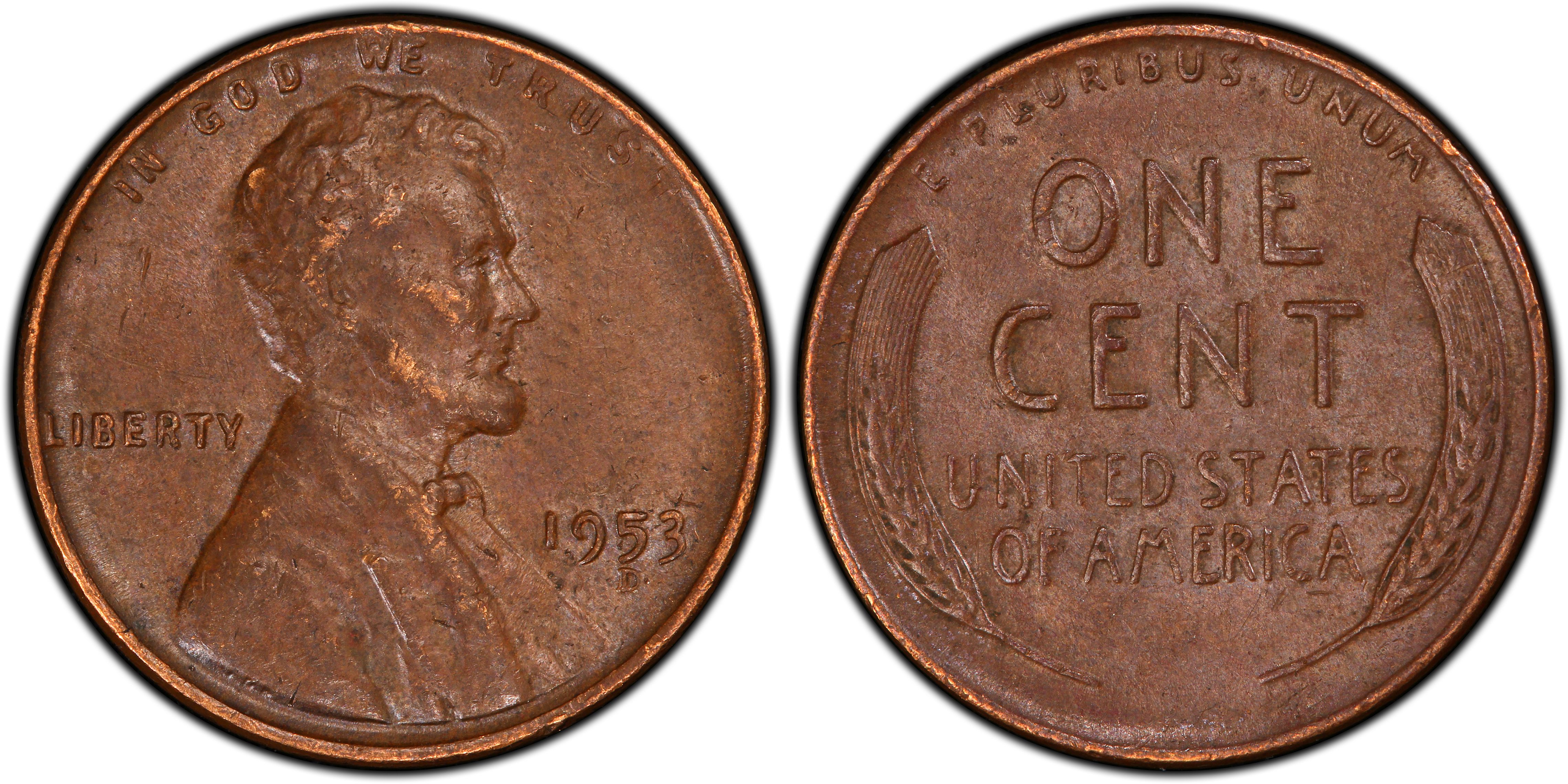1953-D Lincoln Cent Choice BU RD to RB 