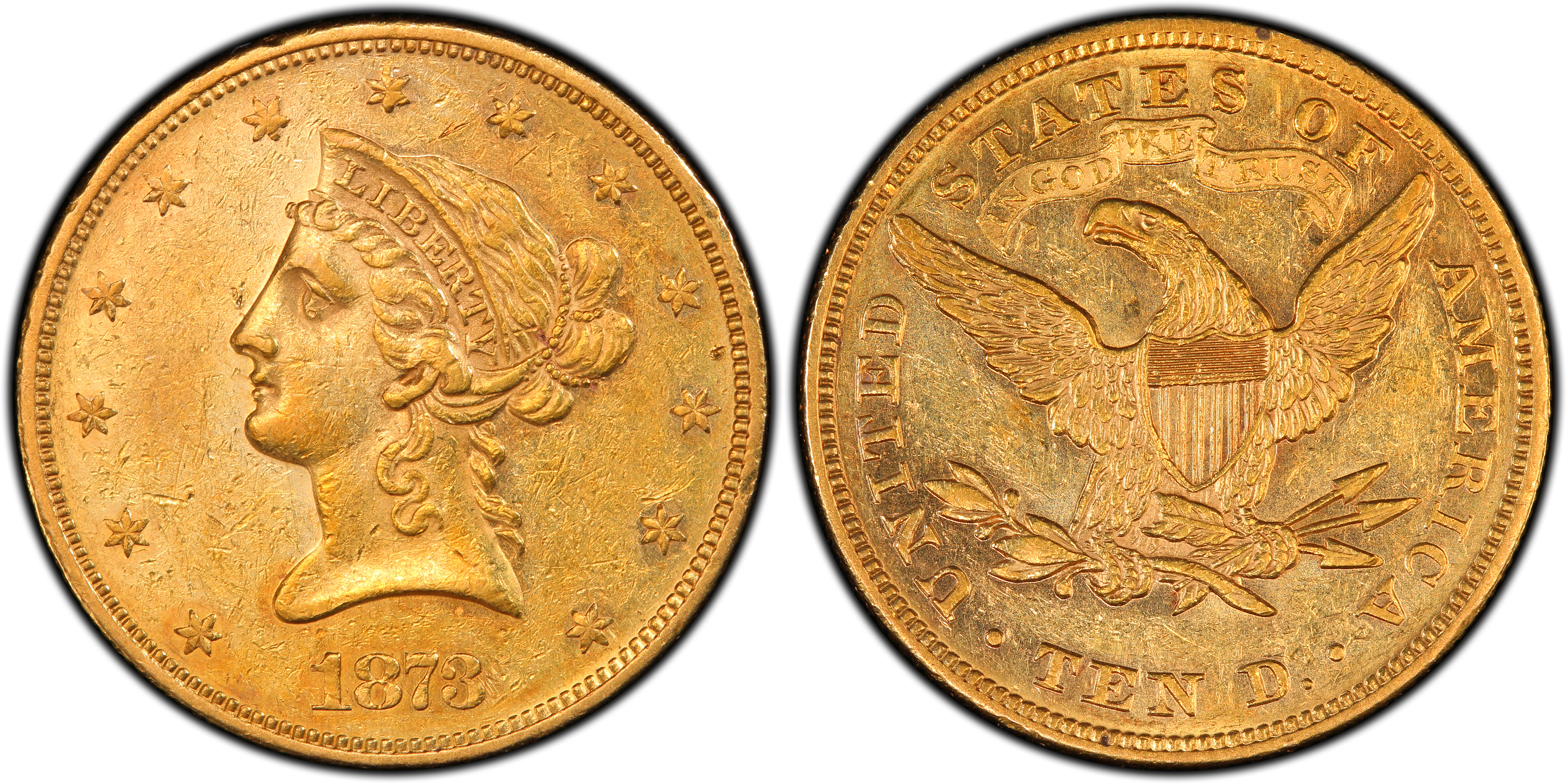 1873 $10 (Regular Strike) Liberty Head $10 - PCGS CoinFacts