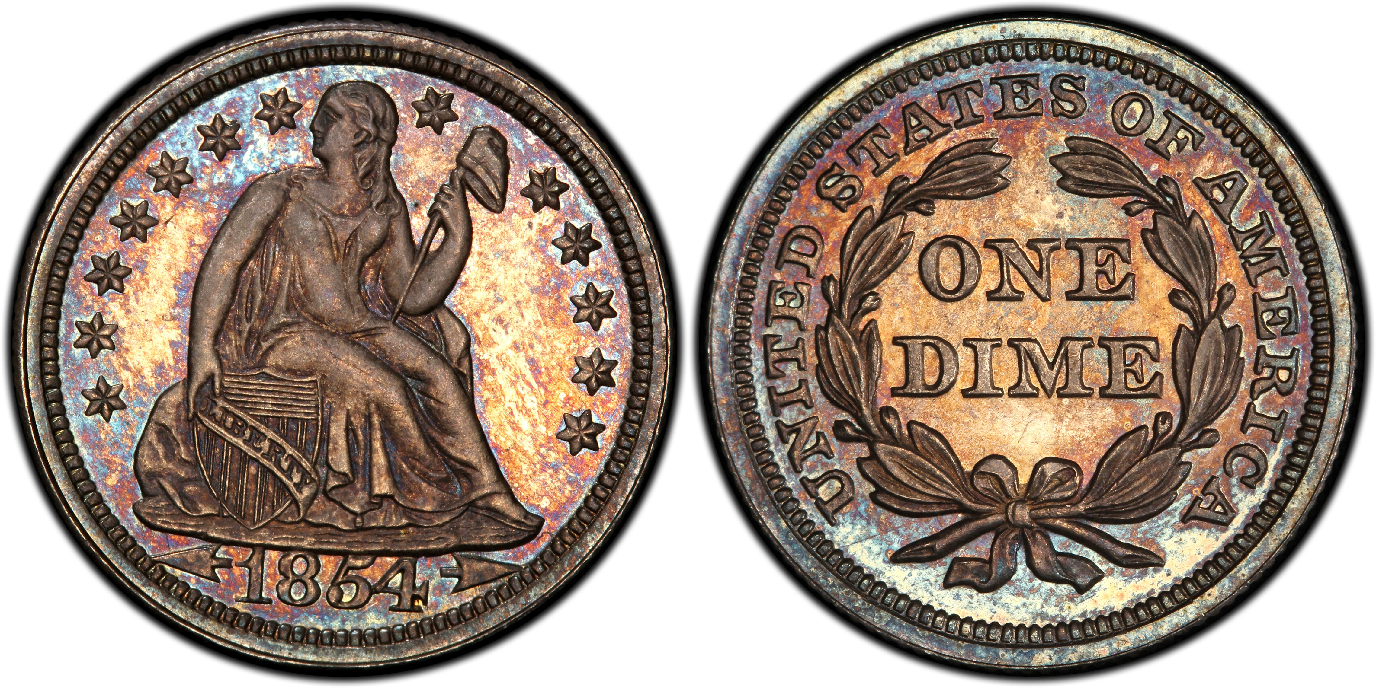 1854 10C Arrows (Proof) Liberty Seated Dime - PCGS CoinFacts