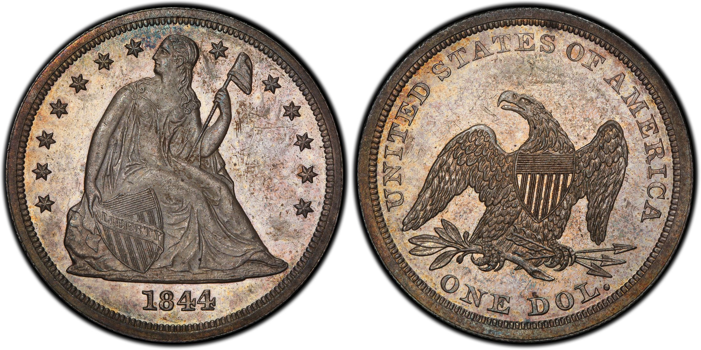 1844 $1 (Proof) Liberty Seated Dollar - PCGS CoinFacts