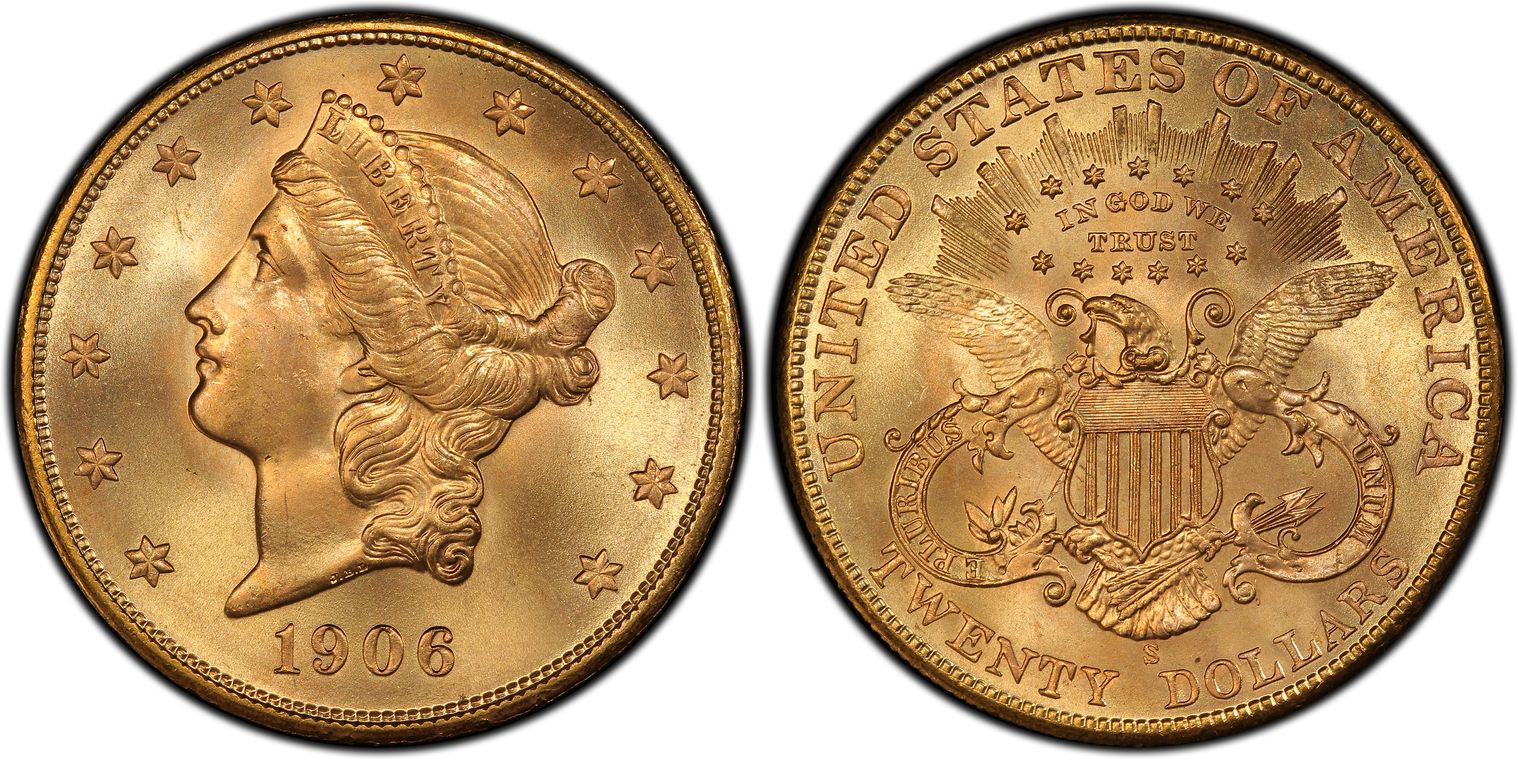 1906-S $20 (Regular Strike) Liberty Head $20 - PCGS CoinFacts