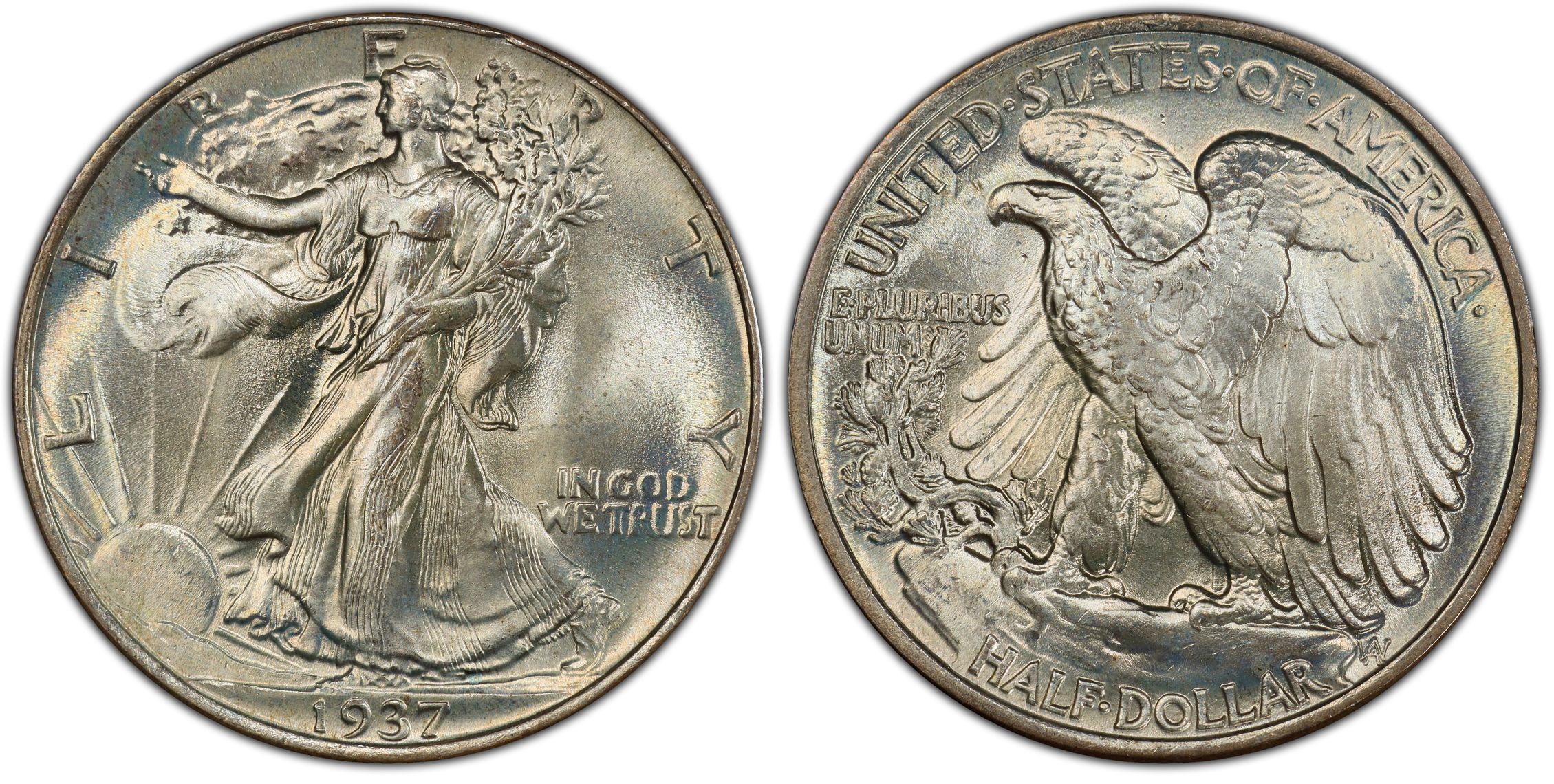 1937 50C Regular Strike Walking Liberty Half Dollar PCGS CoinFacts