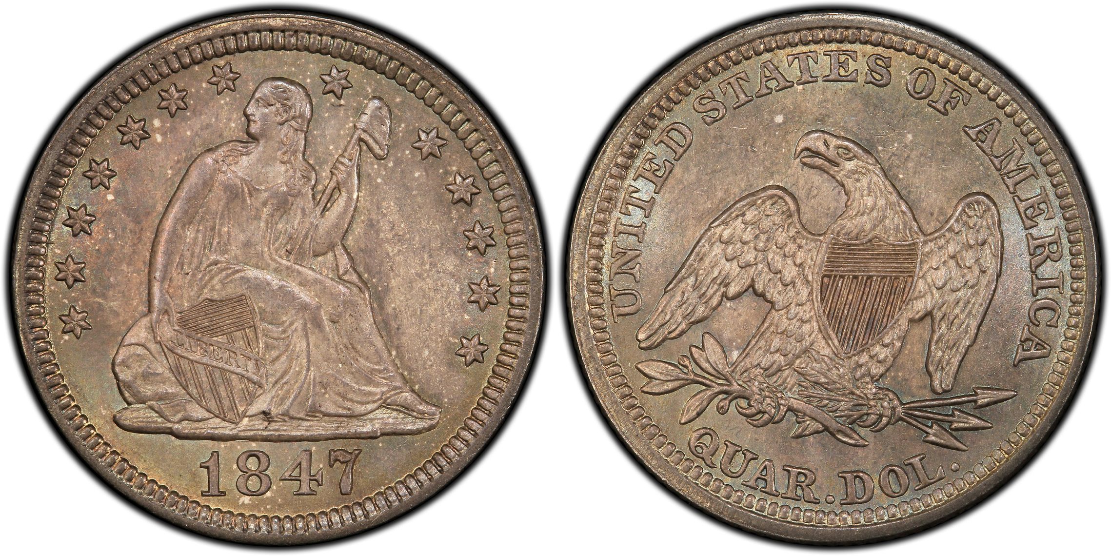 1847 25C (Regular Strike) Liberty Seated Quarter - PCGS CoinFacts