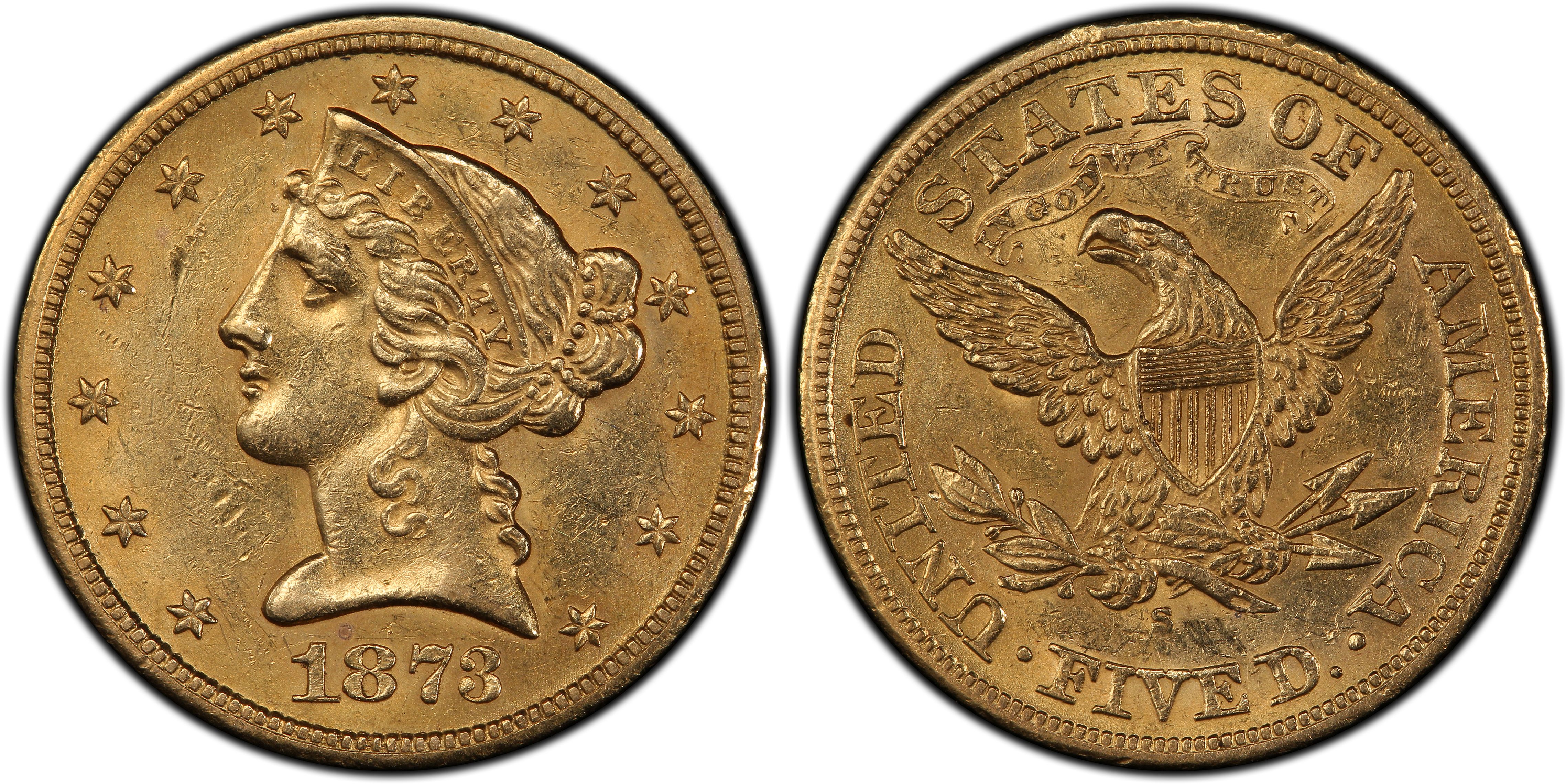 1873-S $5 (Regular Strike) Liberty Head $5 - PCGS CoinFacts