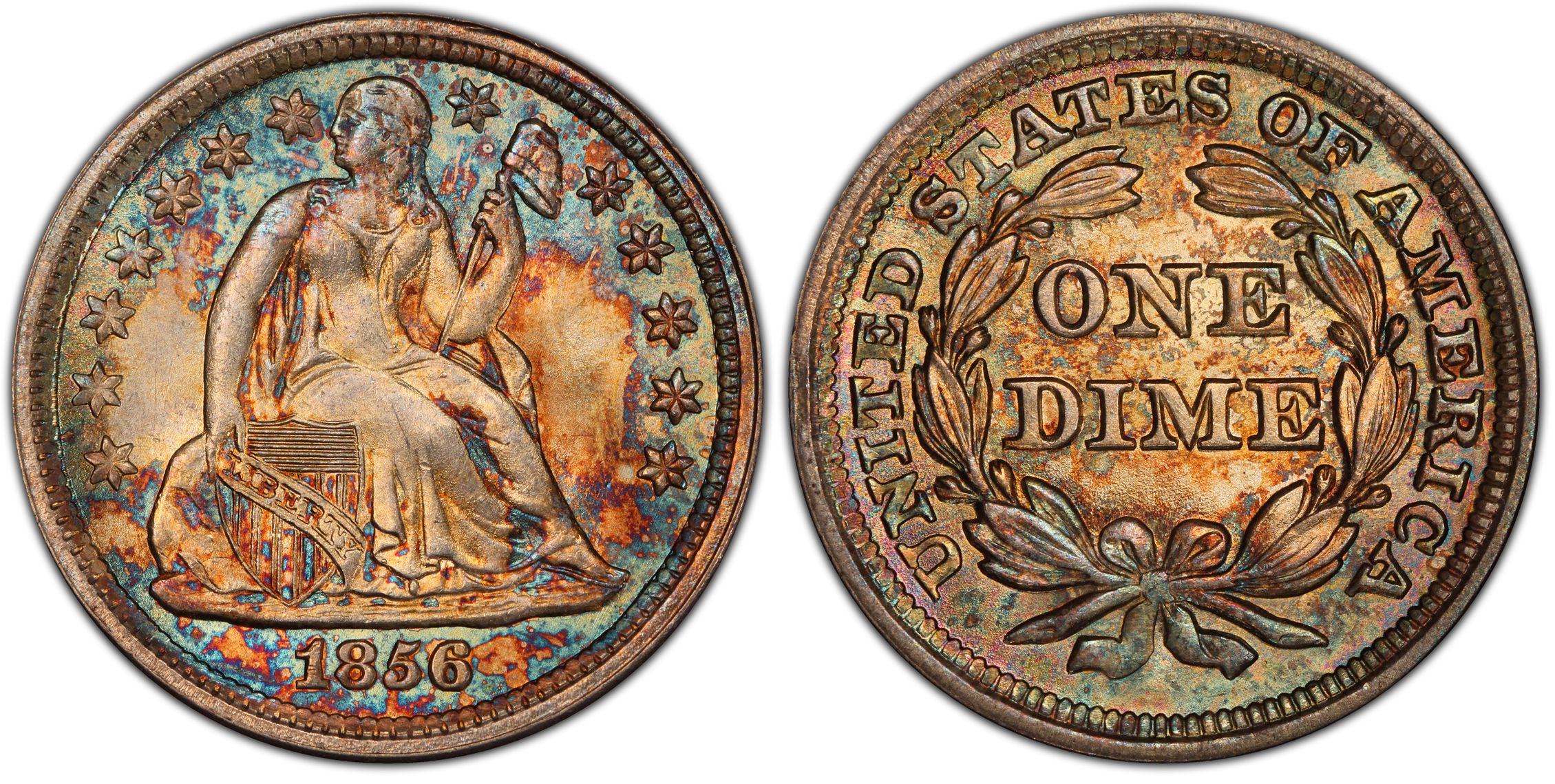 1856 10C Small Date (Regular Strike) Liberty Seated Dime - PCGS CoinFacts