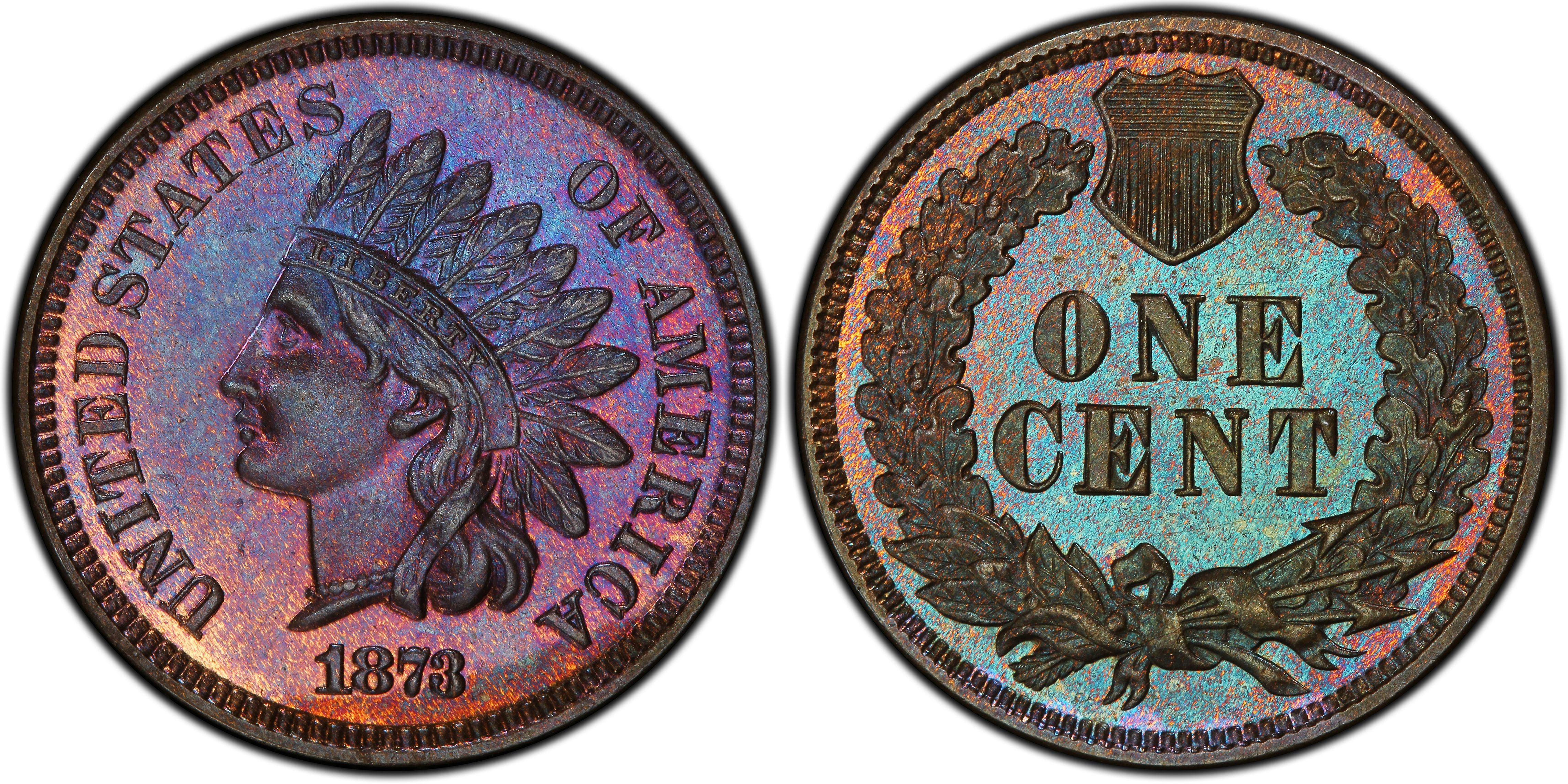 Images of Indian Cent 1873 1C Closed 3, RB - PCGS CoinFacts