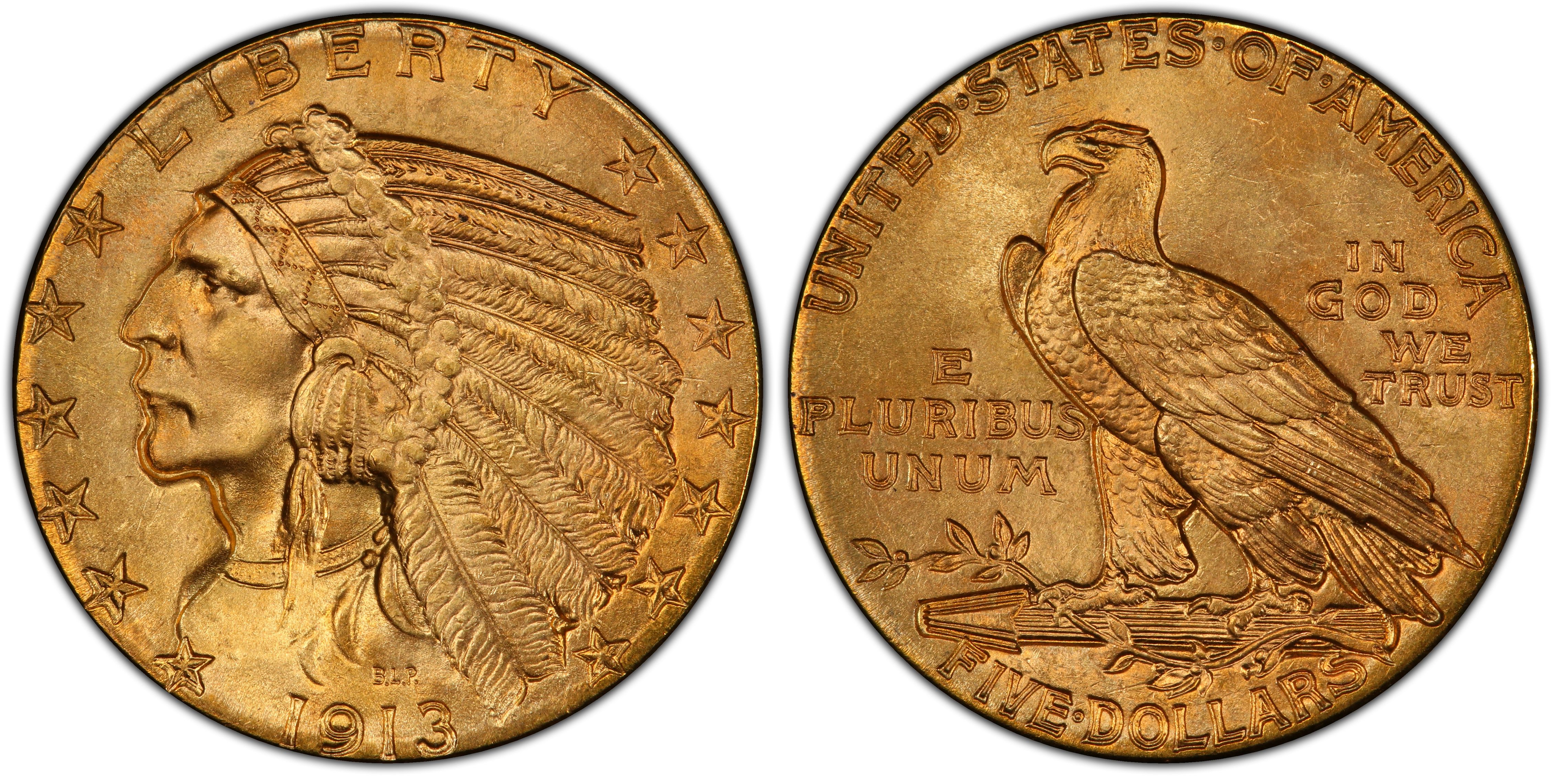 1913 $5 (Regular Strike) Indian $5 - PCGS CoinFacts
