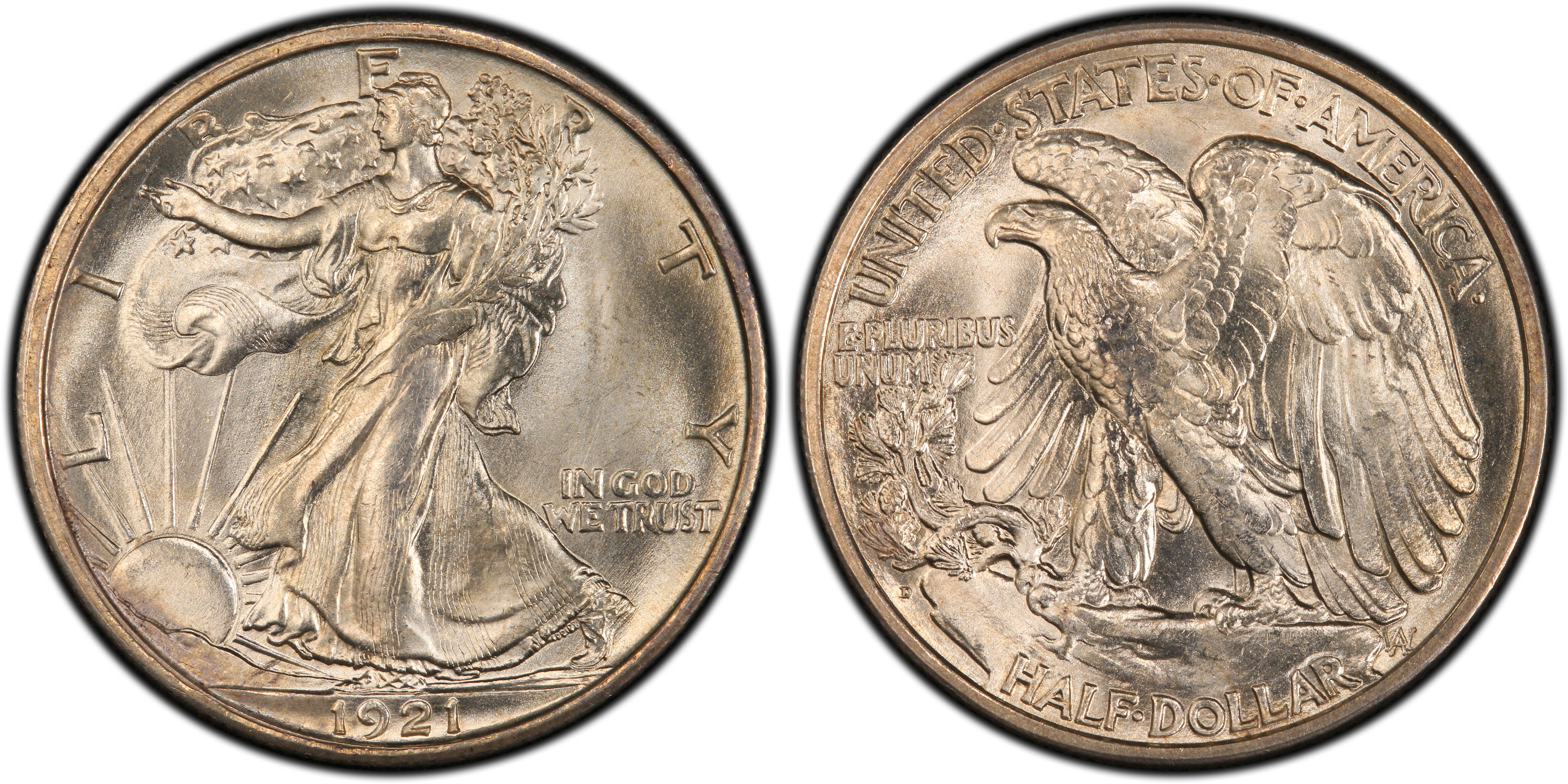 1921-D 50C (Regular Strike) Walking Liberty Half Dollar - PCGS