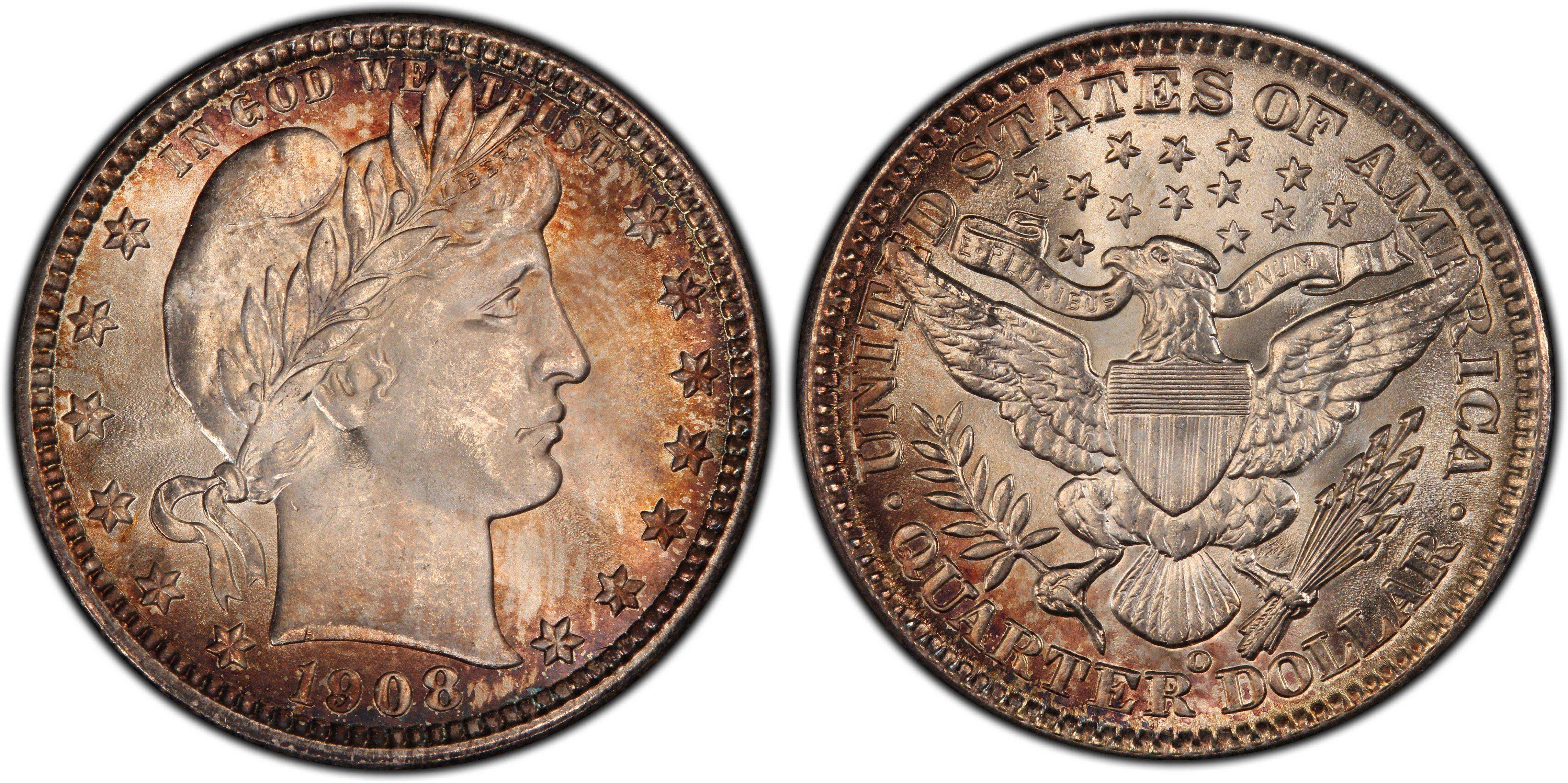1908-O Barber Silver Quarter VG Uncertified 