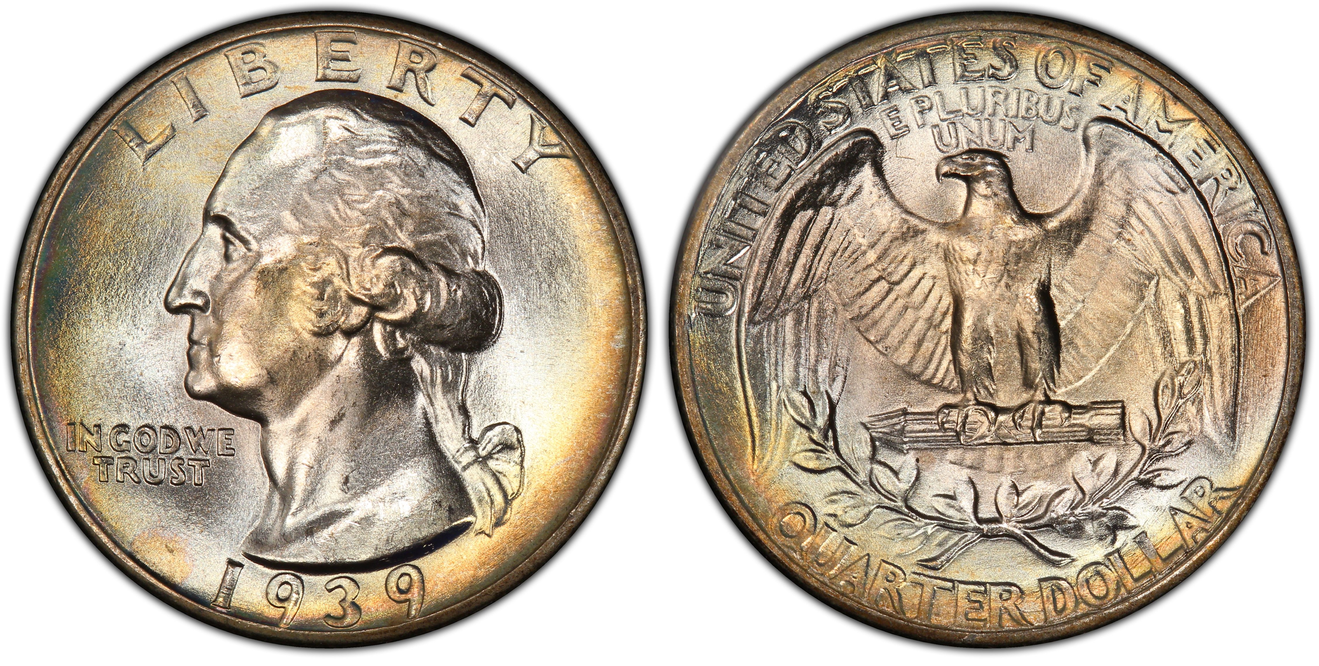 1939 P Silver Washington Quarter 25c AU 
