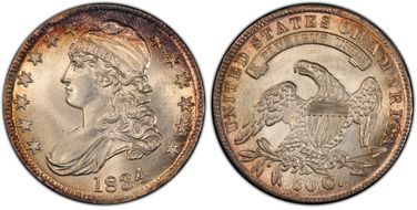 1833 Capped Bust Half Dollar Mint State (MS) Pricing Guide