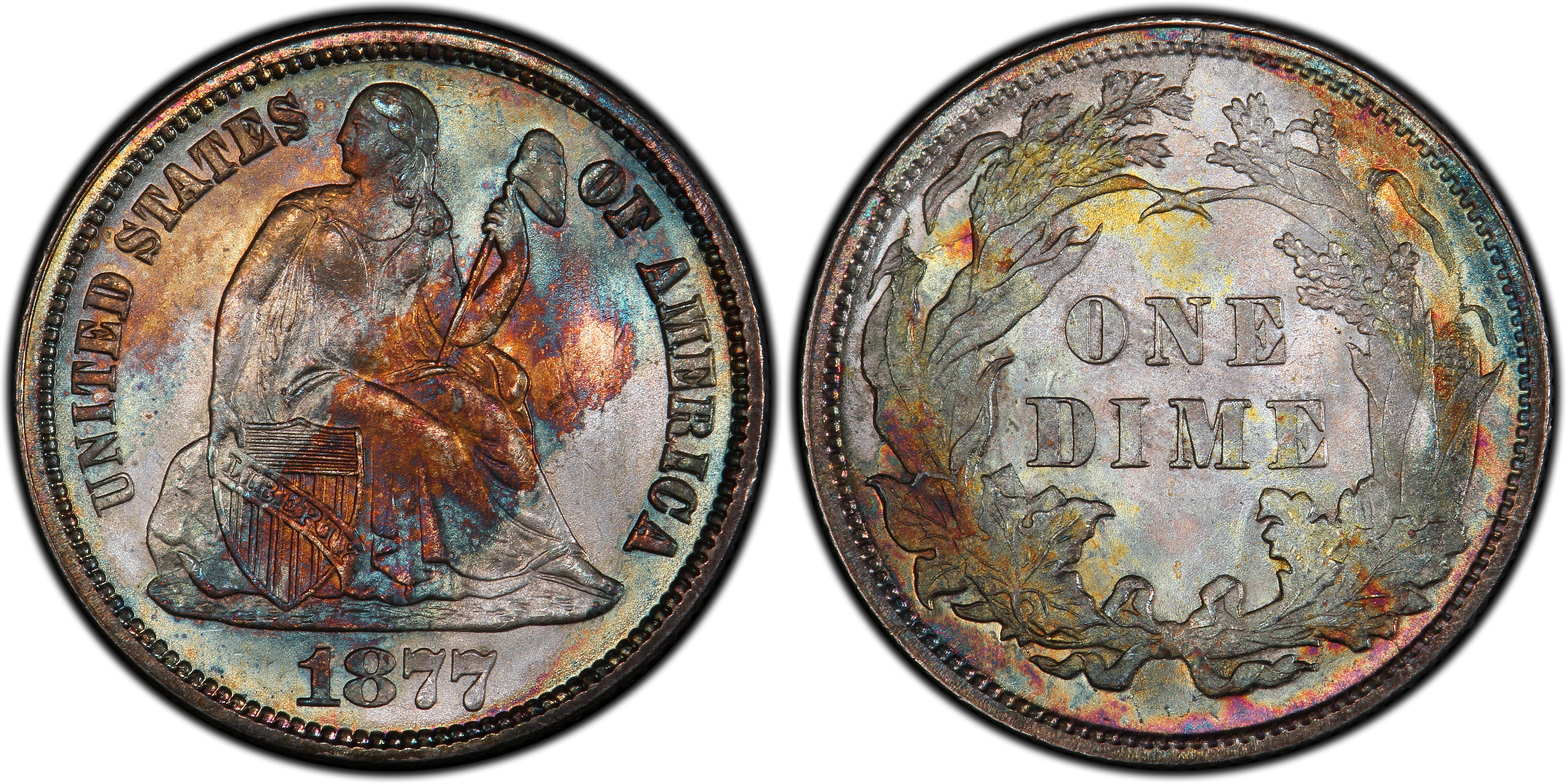 1877 10C (Regular Strike) Liberty Seated Dime - PCGS CoinFacts