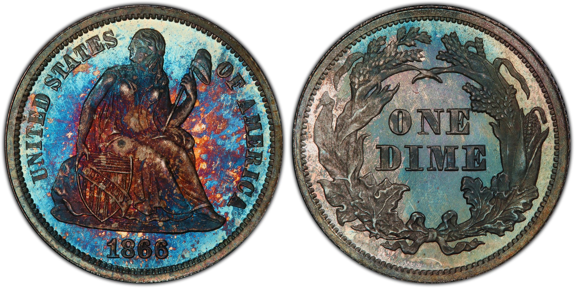 アンティークコイン 硬貨 1874-S LIBERTY SEATED 10C PCGS MS 66 [送料