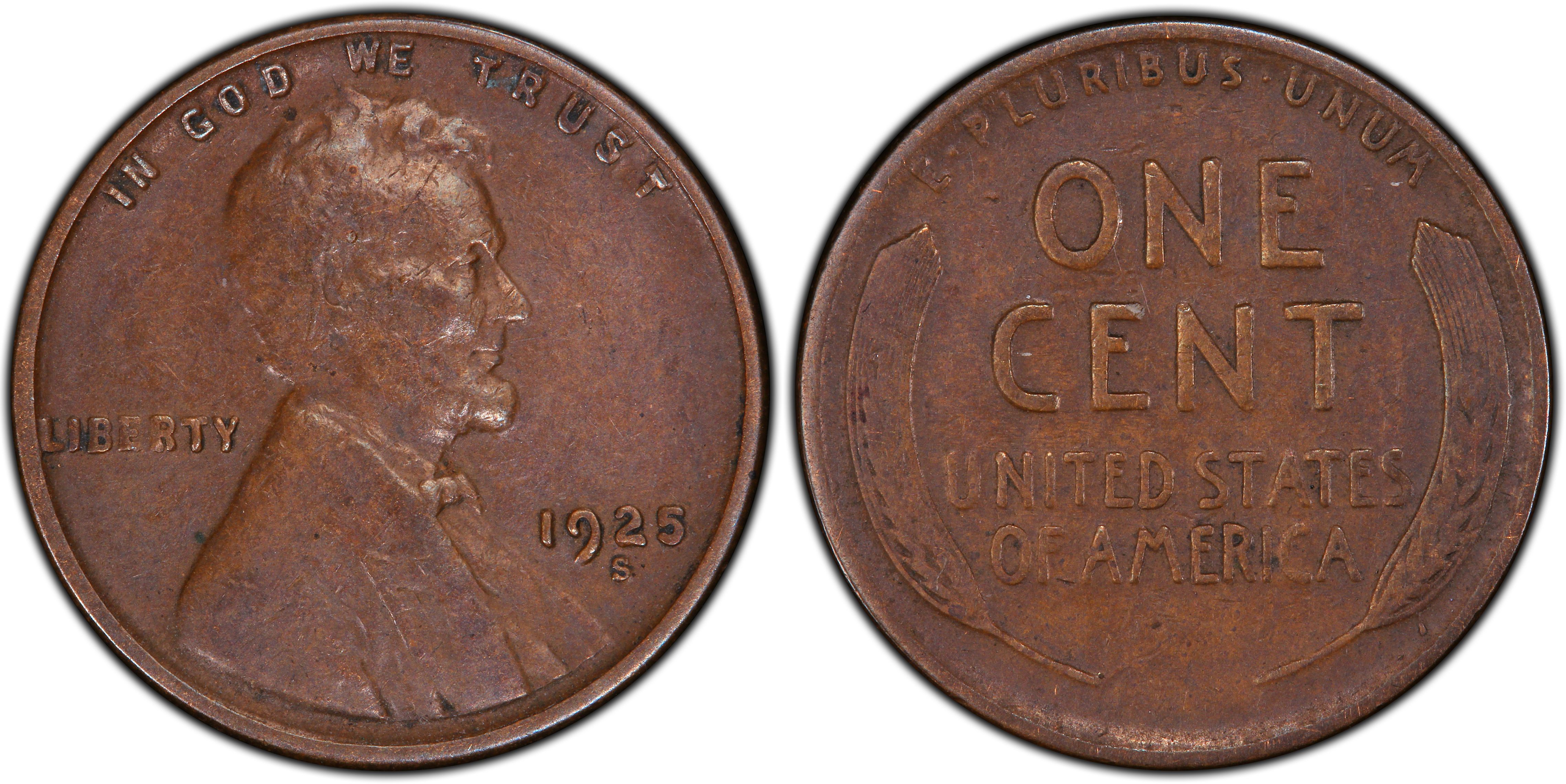1925-S Lincoln Wheat Cent in XF