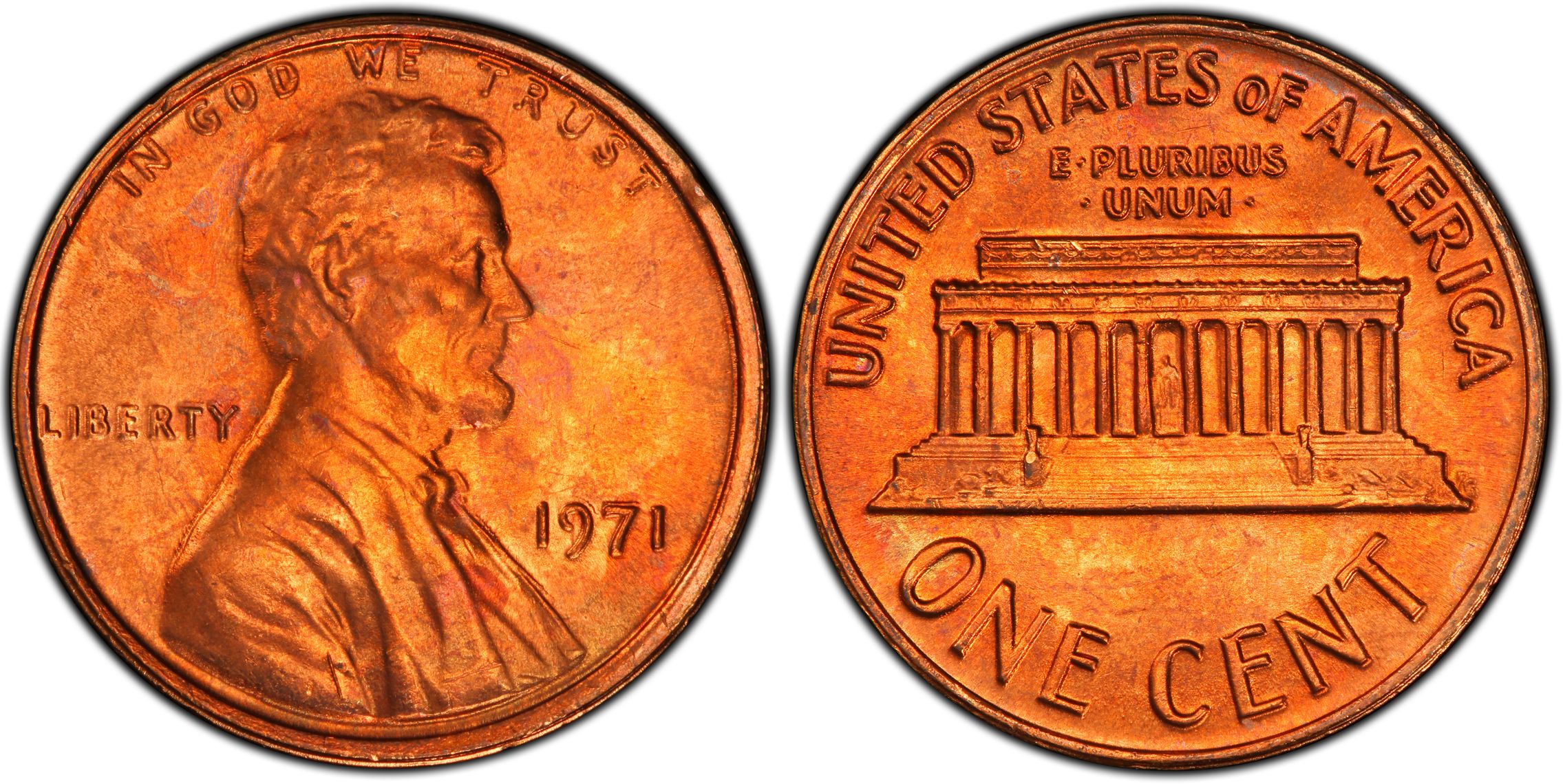 1971 1C FS-102 (030.7), RB (Regular Strike) Lincoln Cent (Modern ...