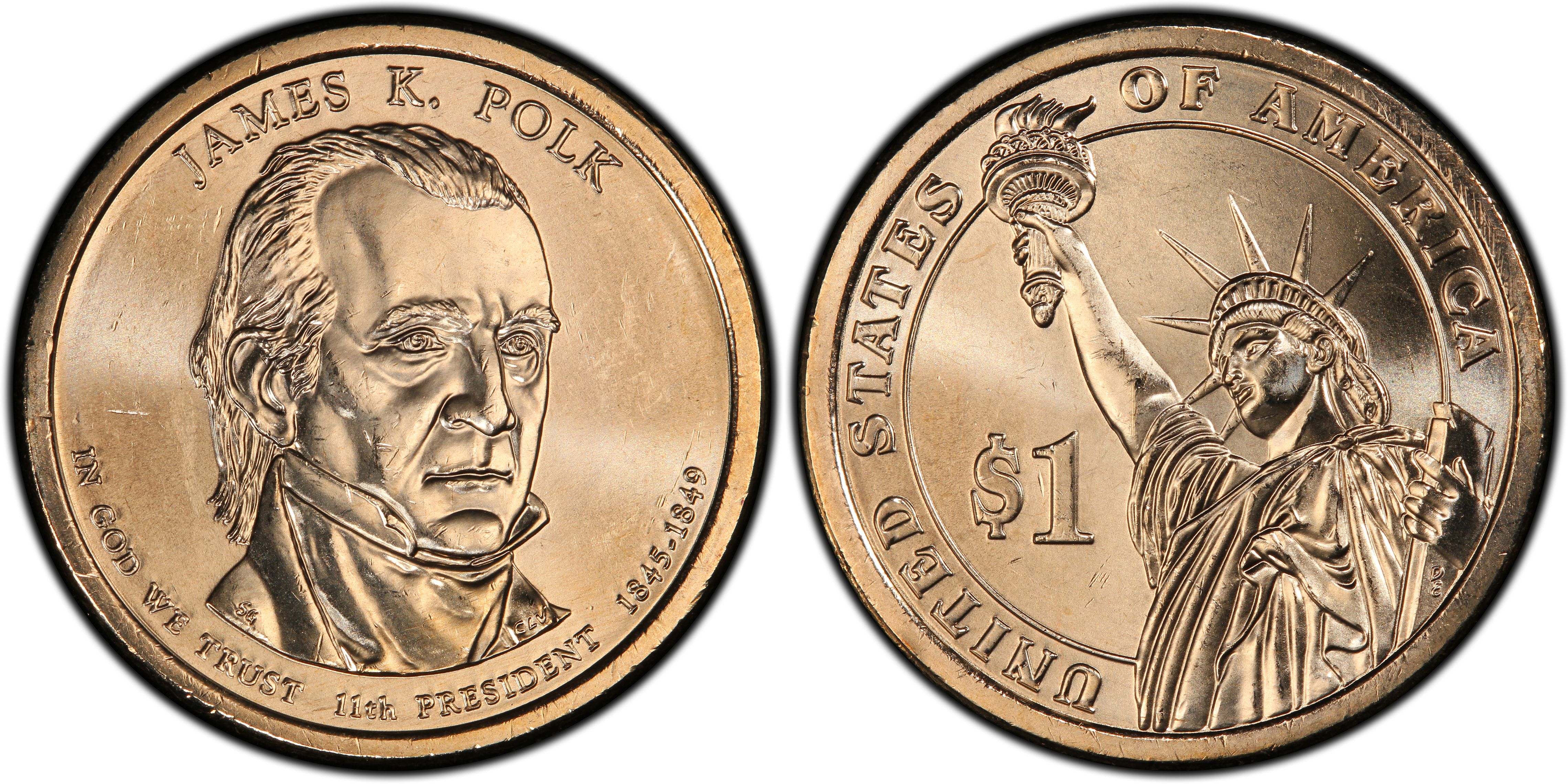 2009 D US Dollar Coin James K Polk in BU Condition