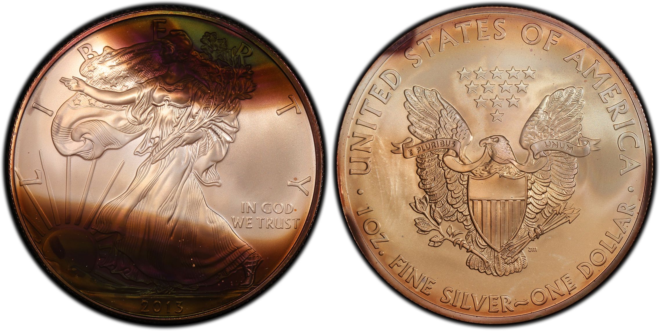2013年-S イーグル銀貨 PCGS MS70 サイン入り No.794
